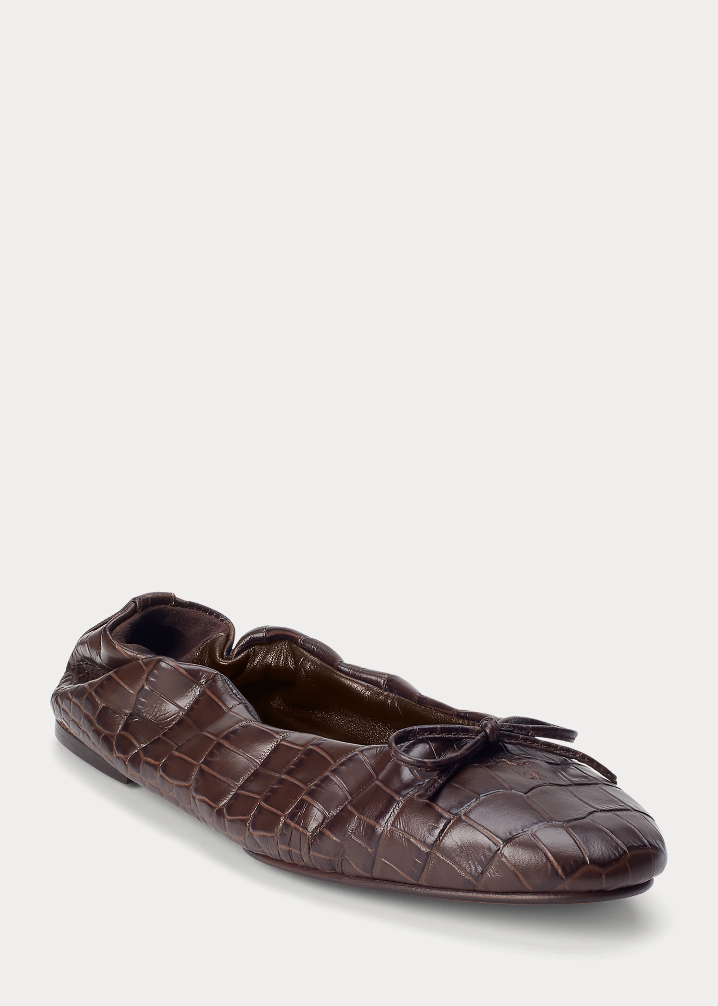 Crocodile-Embossed Calfskin Ballet Flat