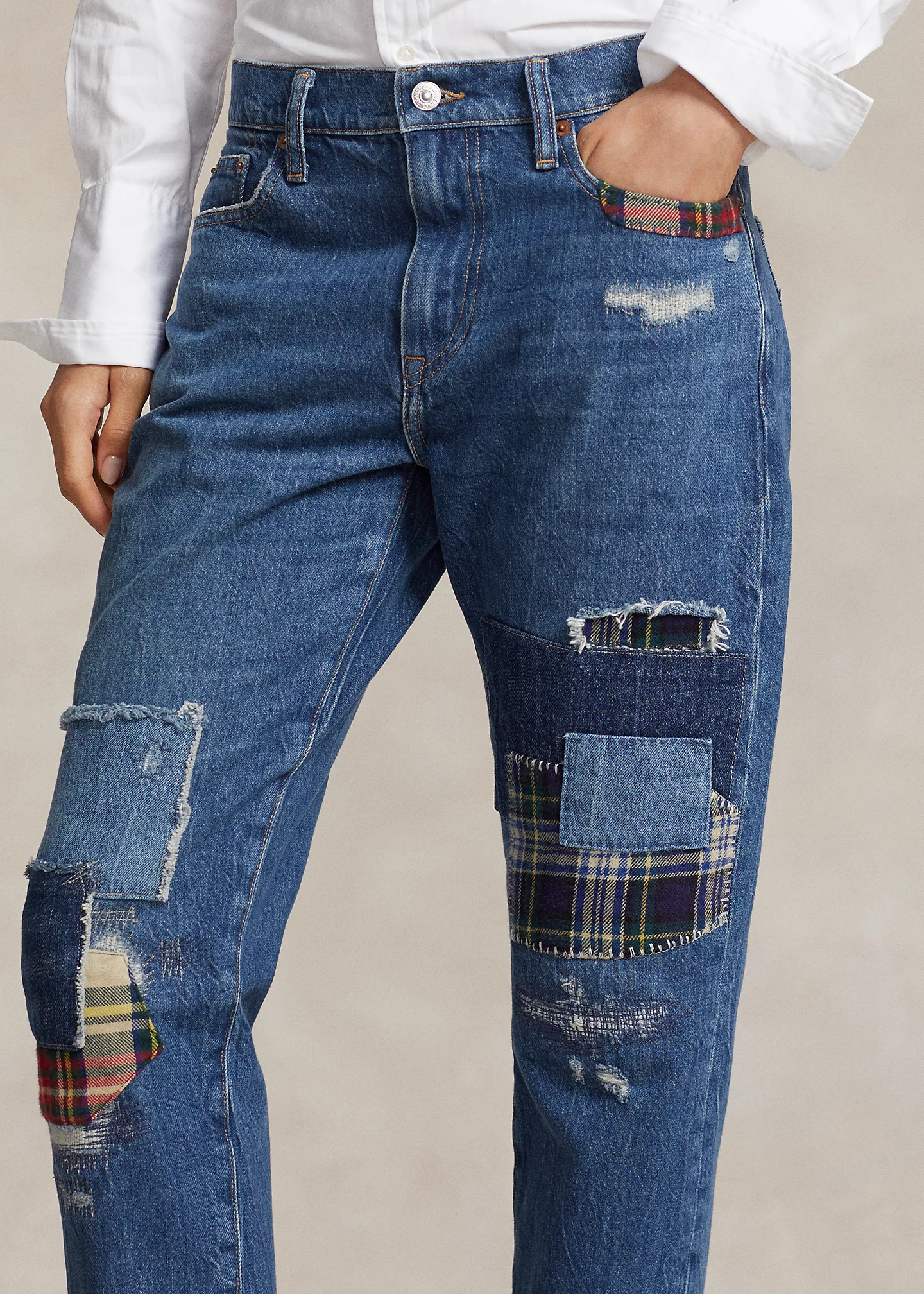 Patchwork Slim Tapered Jean