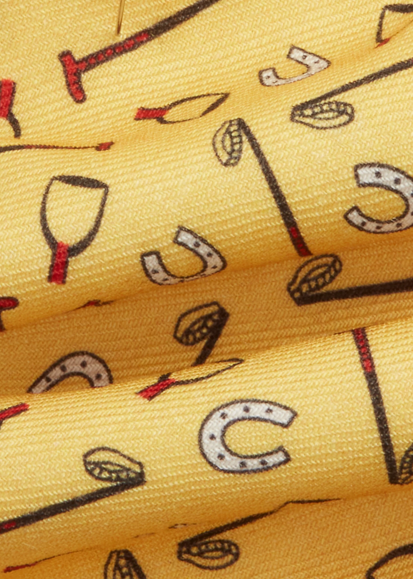 Equestrian-Print Wool Challis Tie