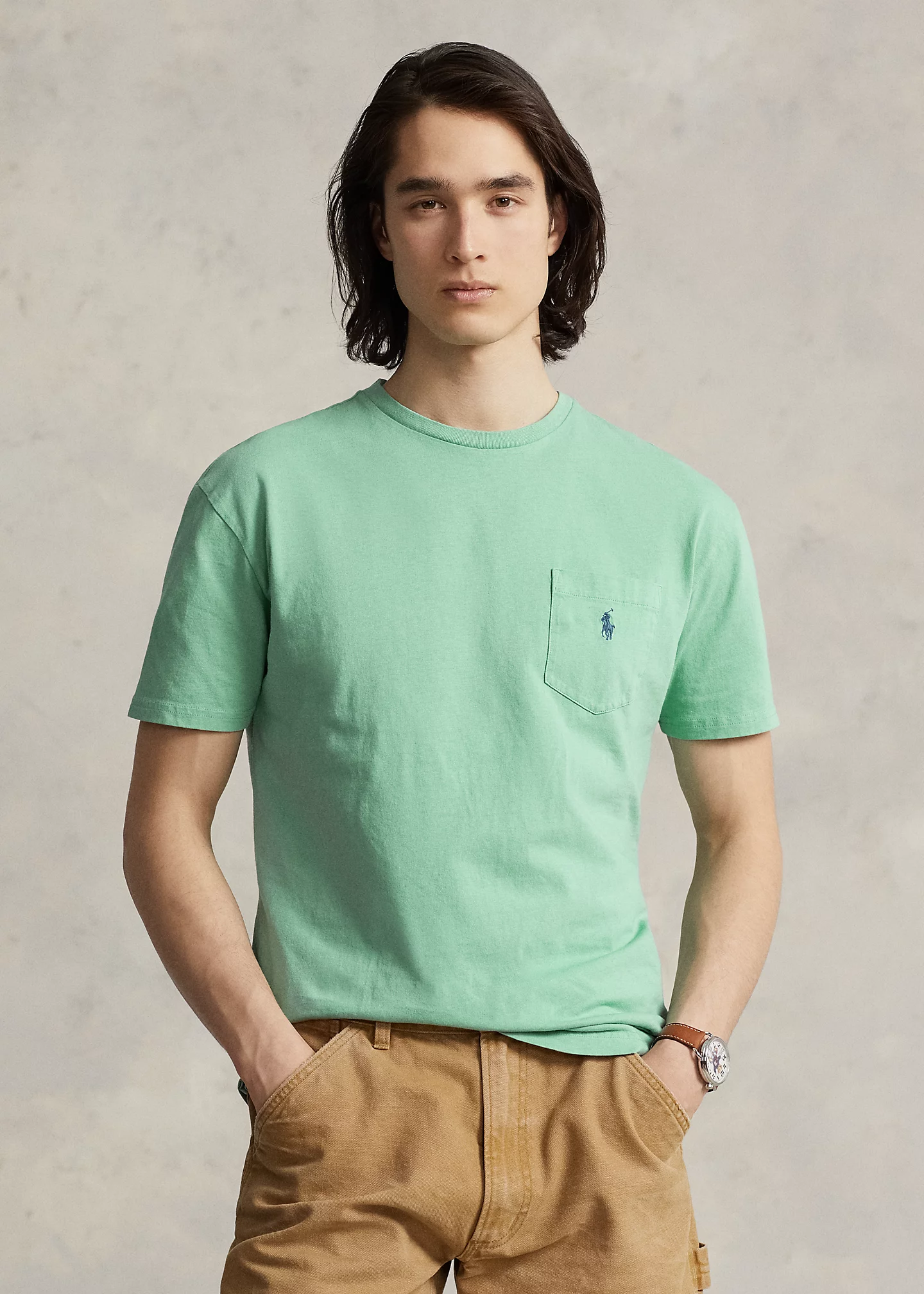 Classic Fit Cotton-Linen Pocket T-Shirt