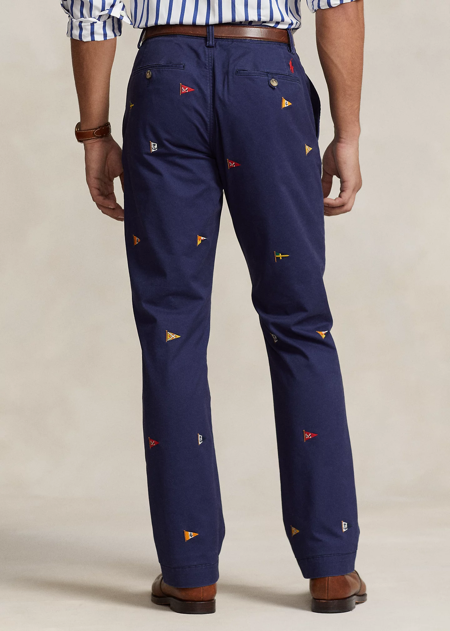Stretch Straight Fit Embroidered Pant