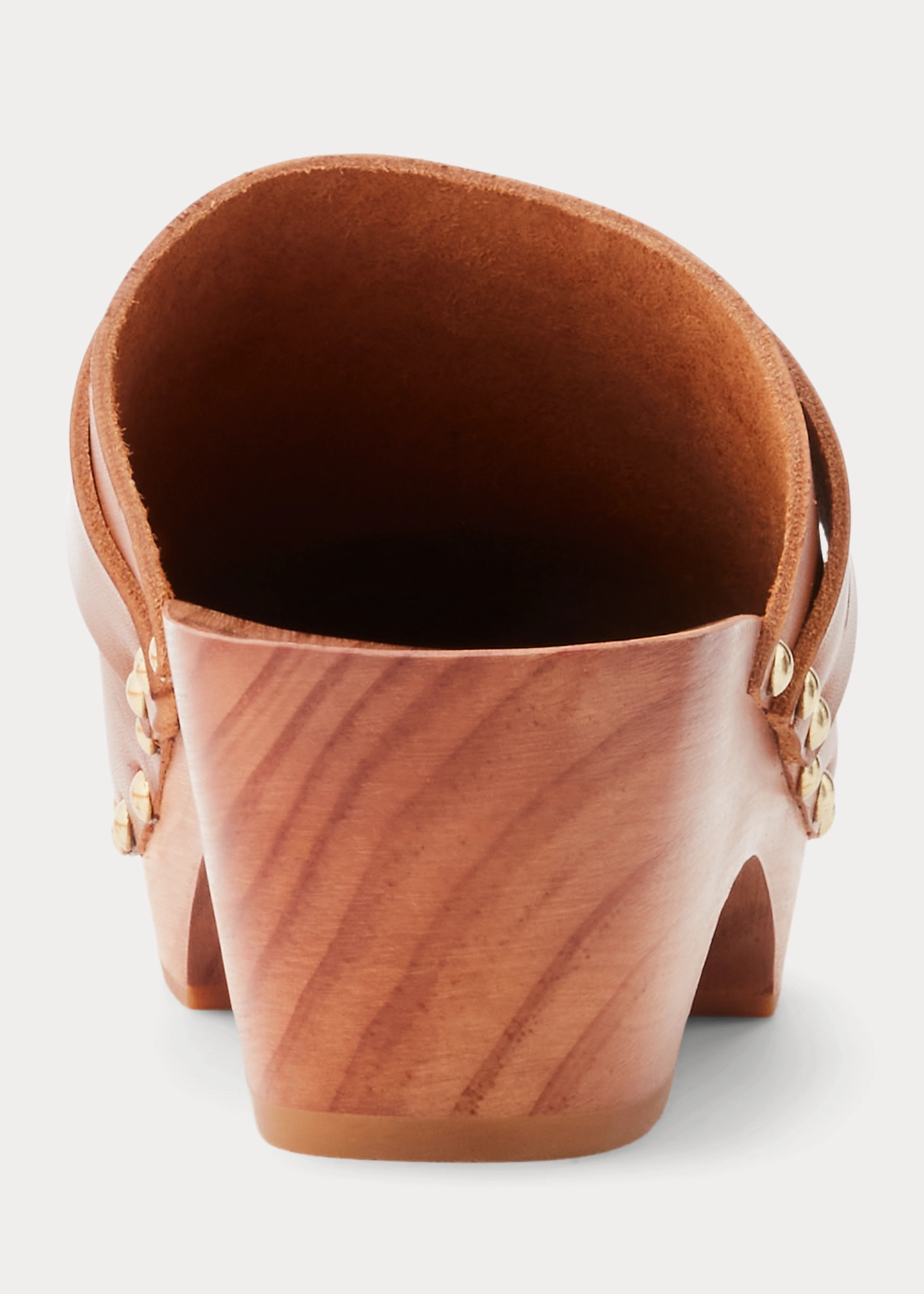 Studded Burnished Leather Clog