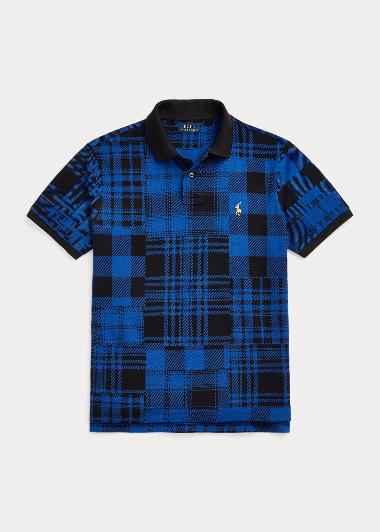 Custom Slim Plaid Mesh Polo Shirt