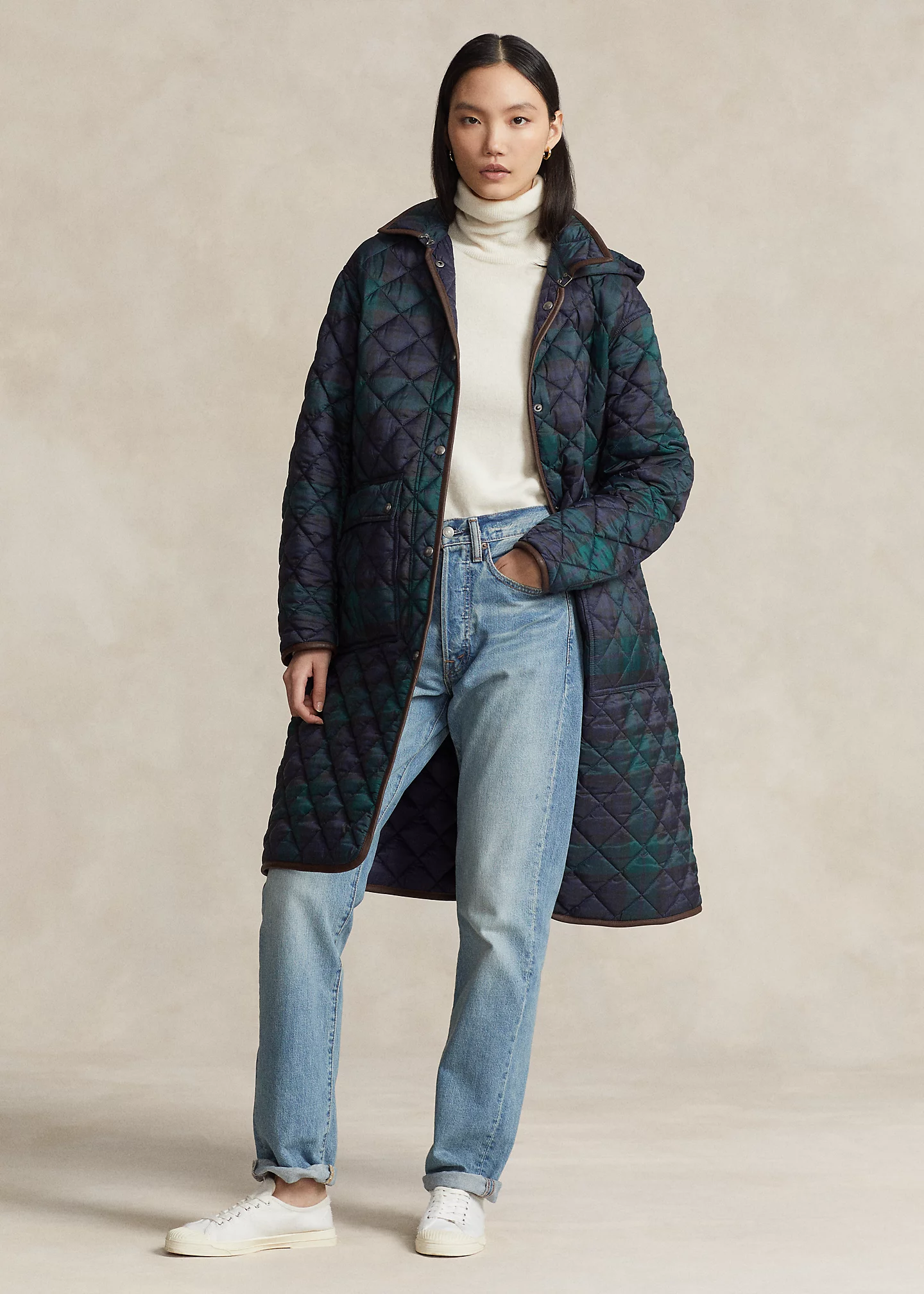Reversible Water-Repellent Quilted Coat