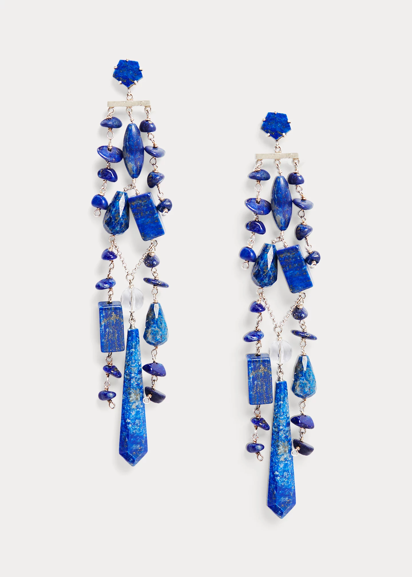 Lapis & Crystal Chandelier Earrings