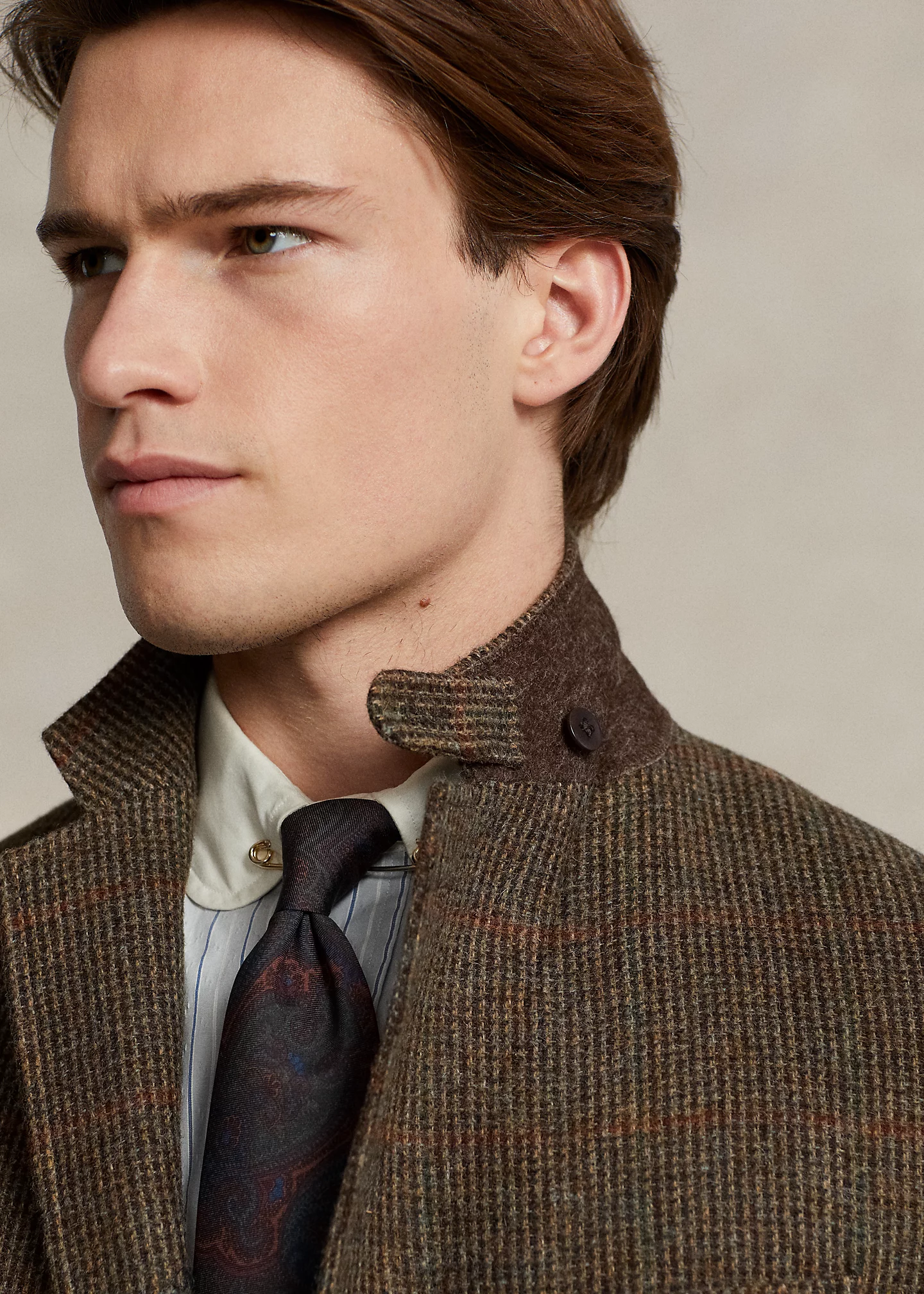 Polo Plaid Shetland Wool Tweed Jacket
