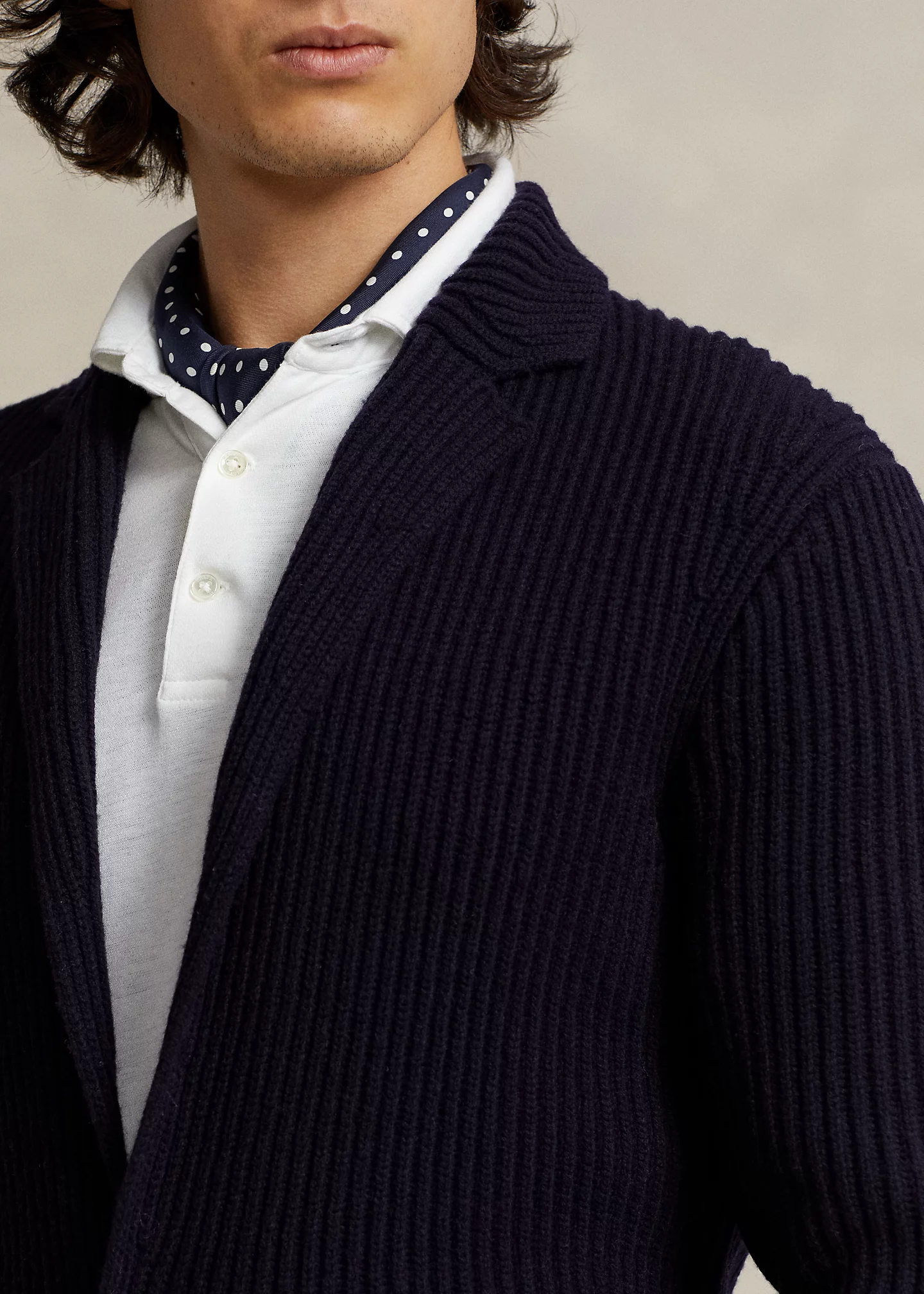 Wool-Blend Blazer Cardigan