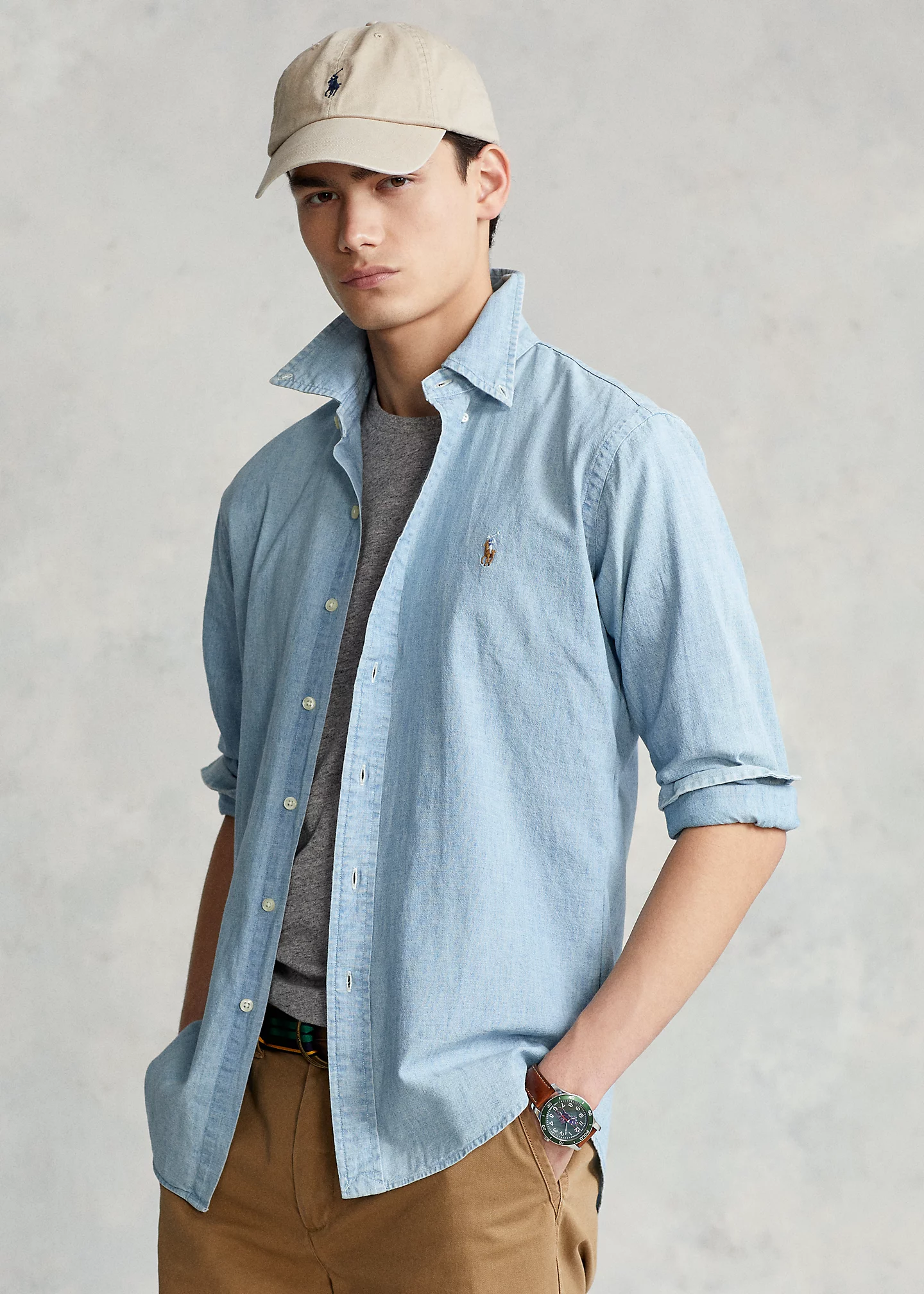 Classic Fit Indigo Chambray Shirt