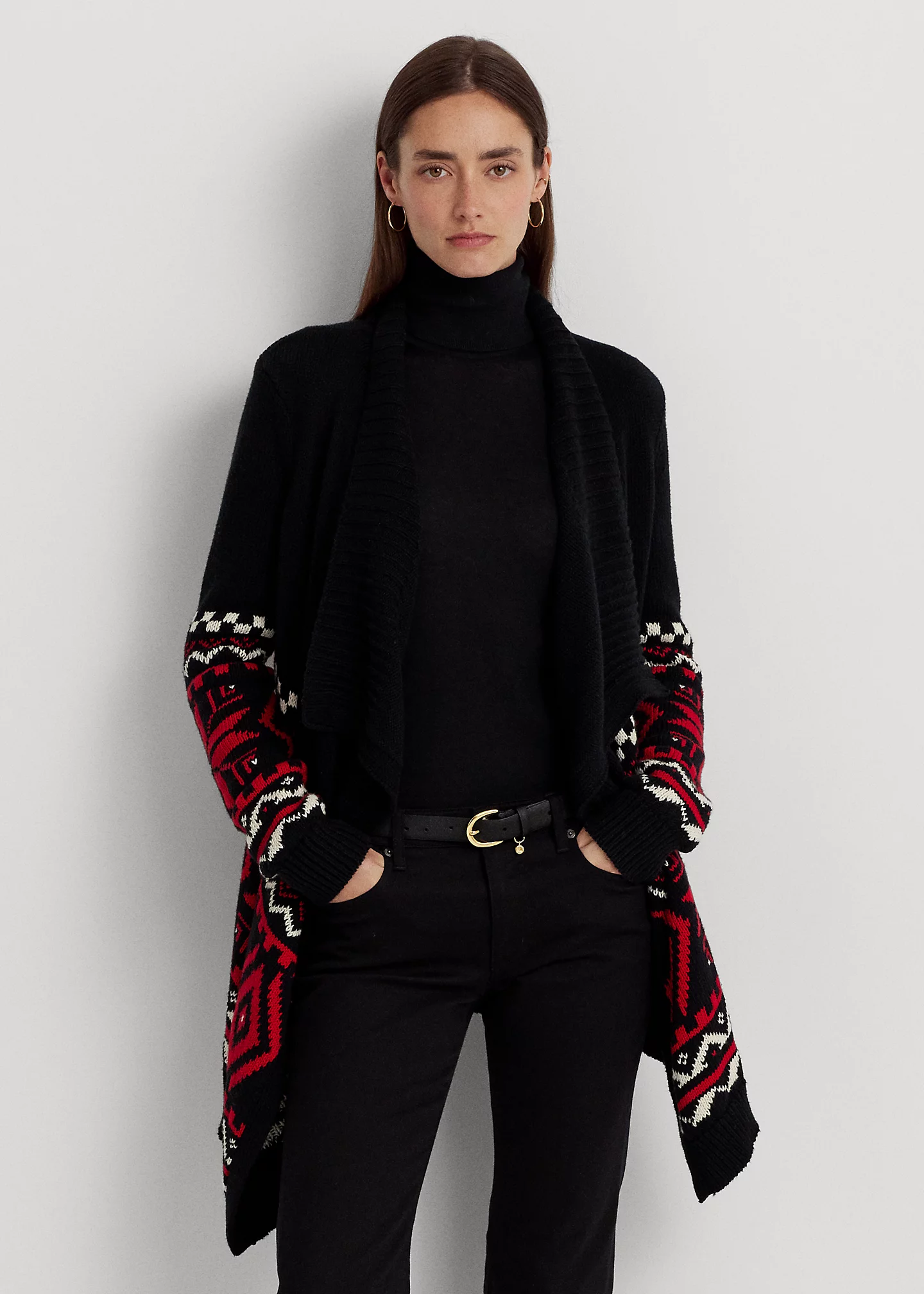 Fair Isle Shawl-Collar Cardigan