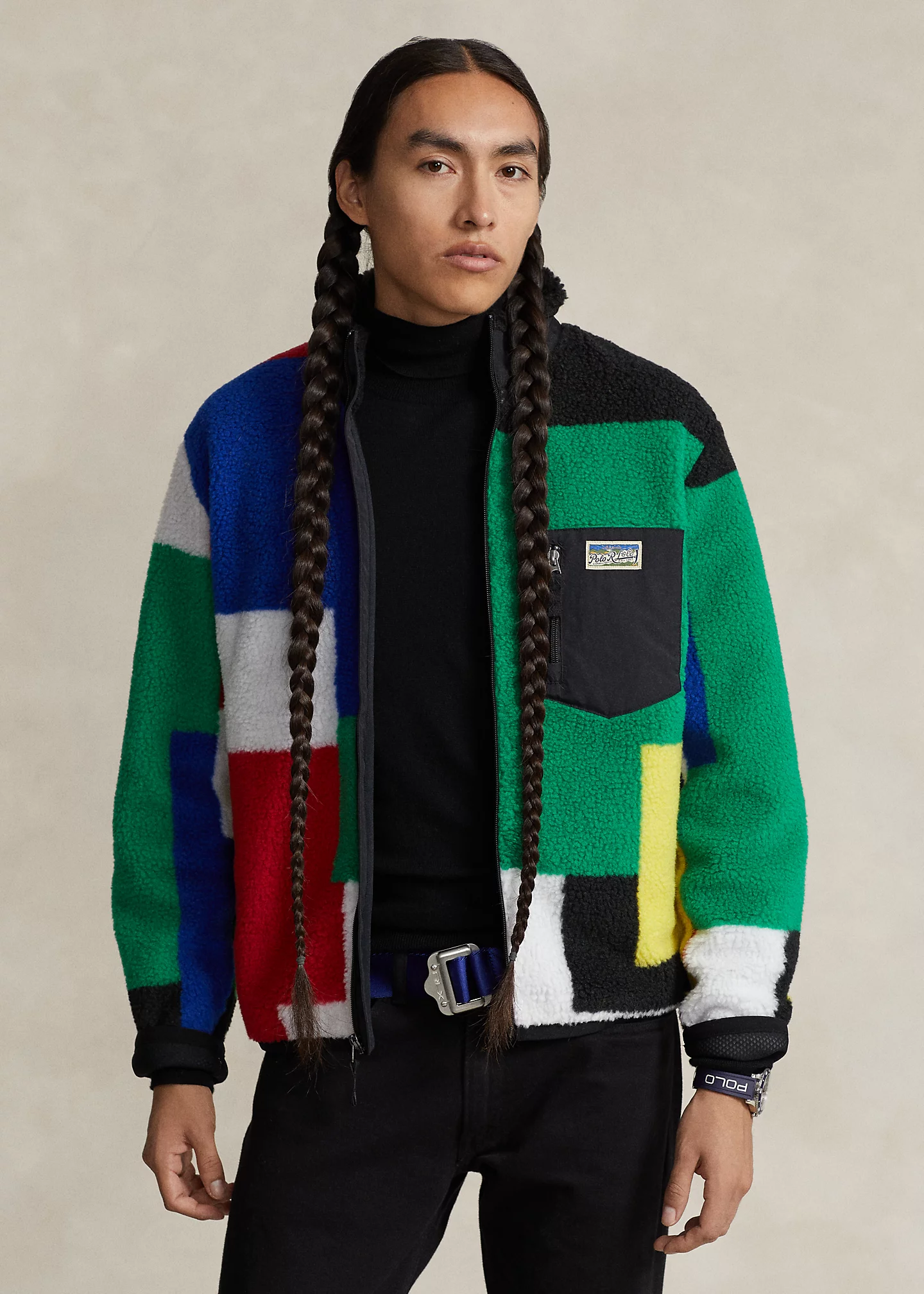 Color-Blocked Hybrid Jacket