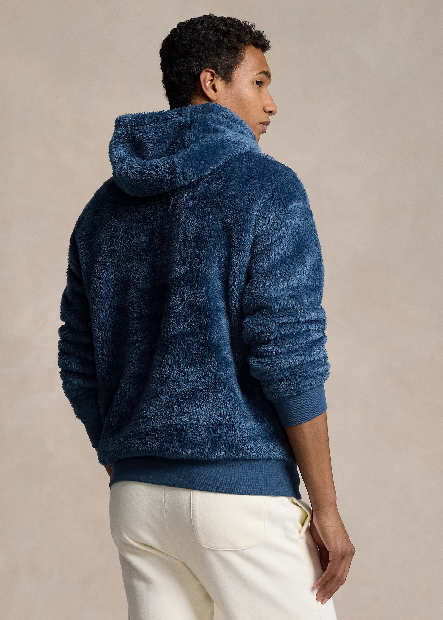 Embroidered-Logo Pile Fleece Hoodie