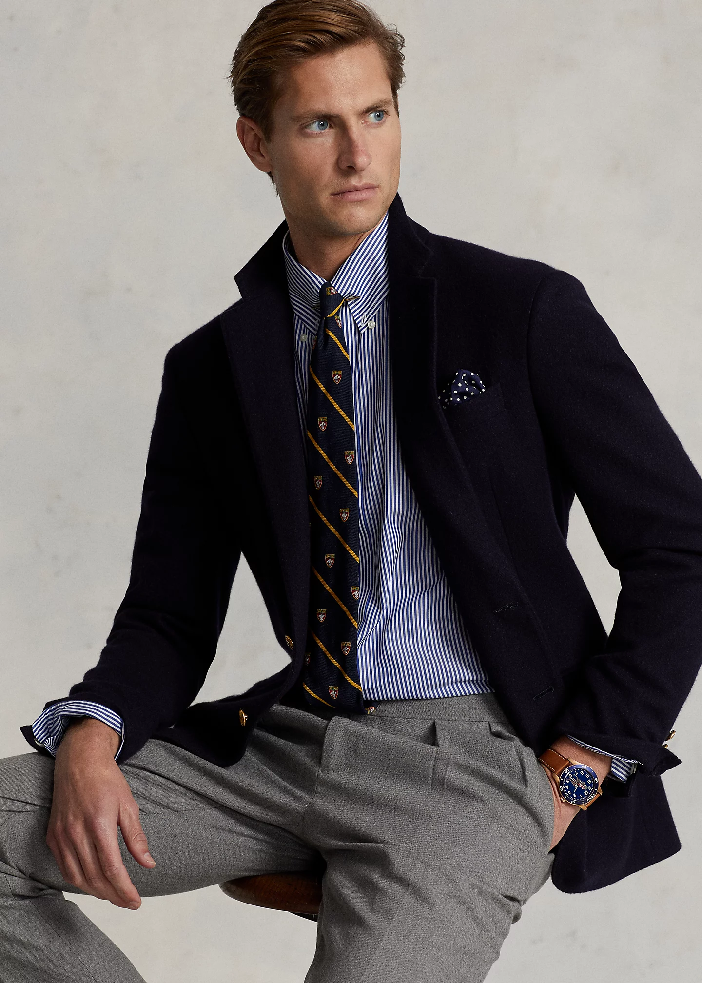 Classic Fit Striped Poplin Shirt