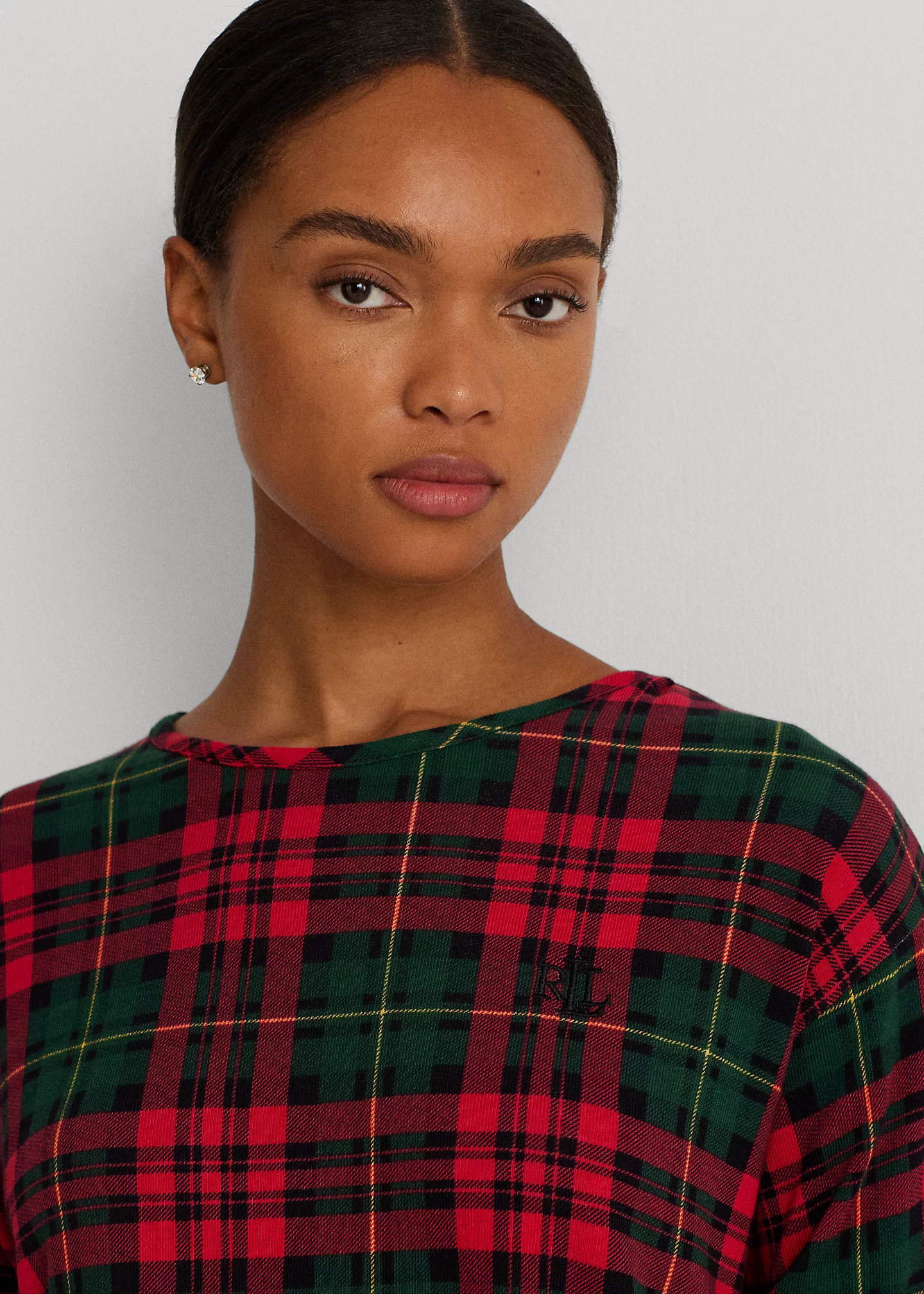 Plaid Jersey Jogger Pajama Set