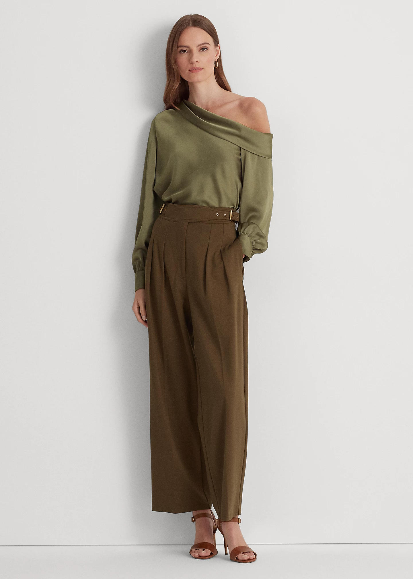 Satin One-Shoulder Blouse