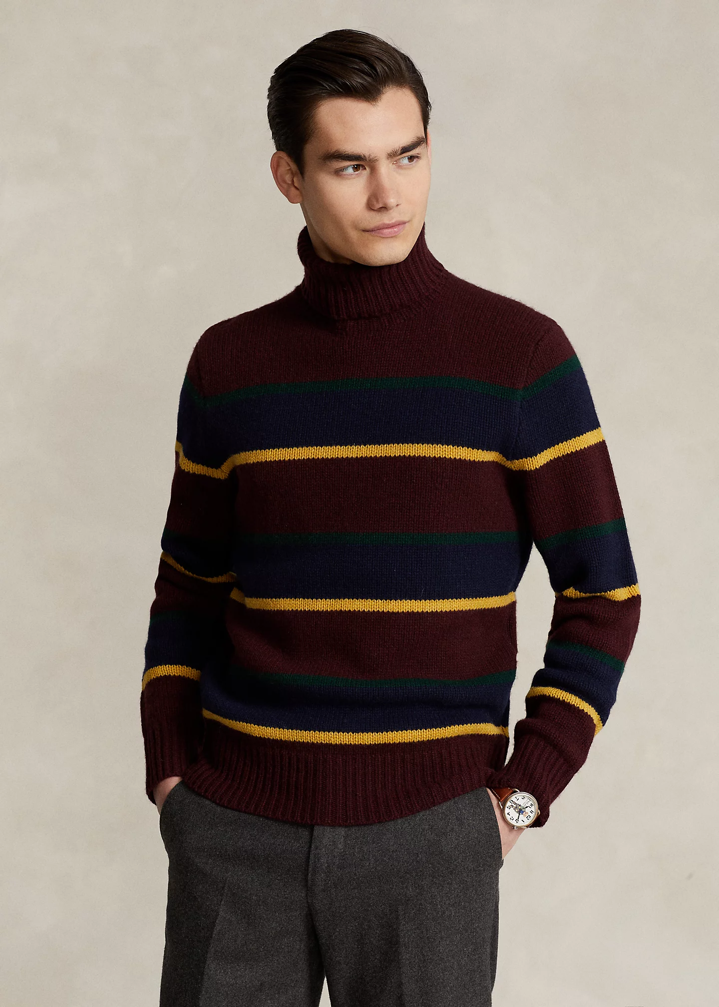 Striped Wool-Cashmere Sweater