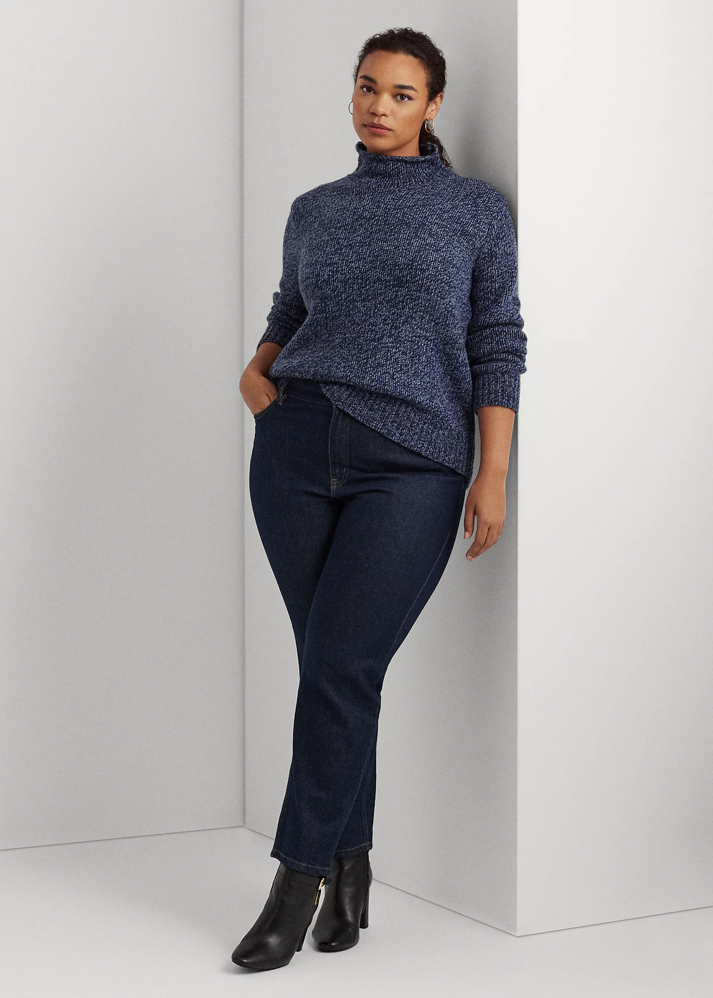 Wool-Blend Funnelneck Sweater