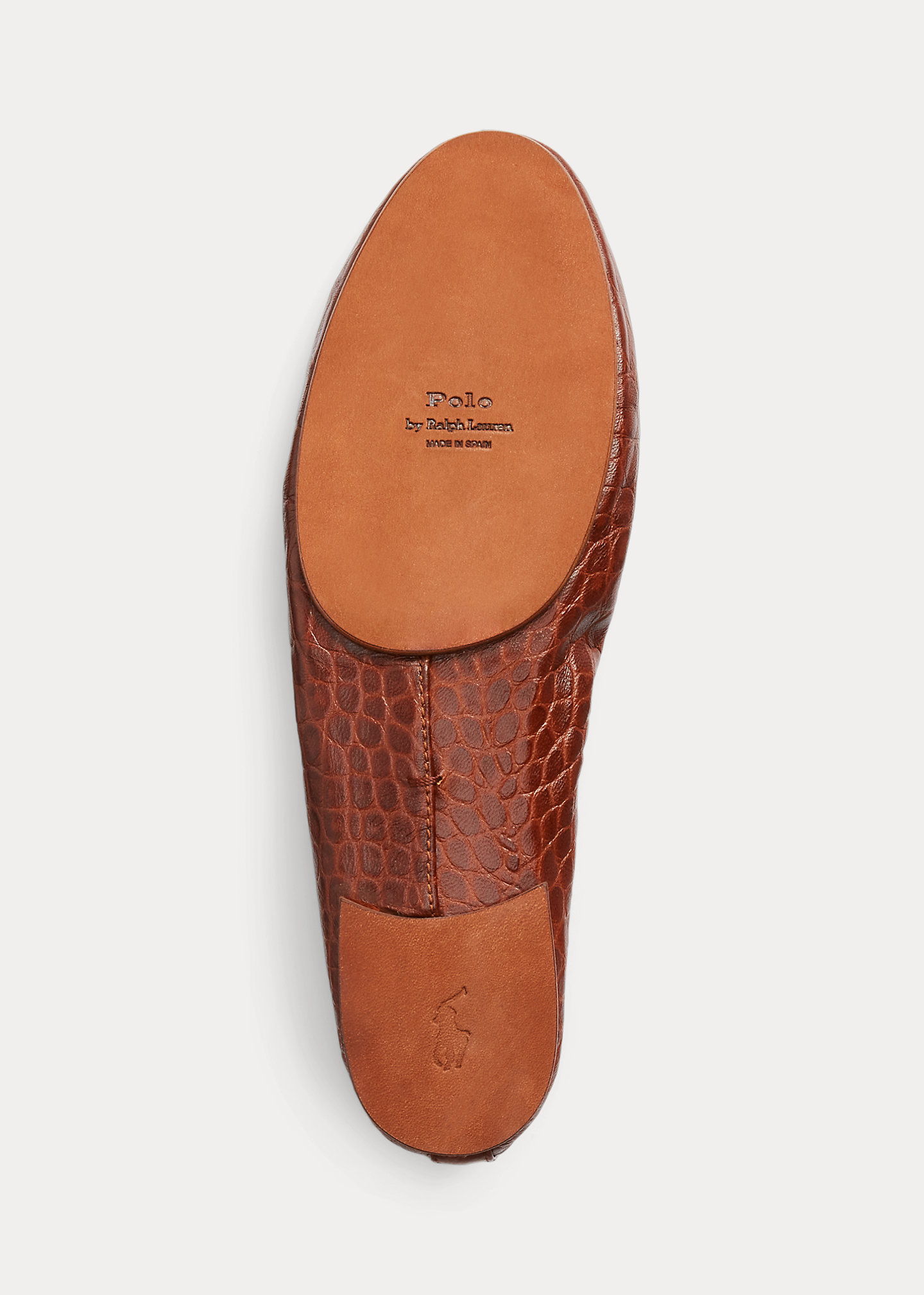 Crocodile-Embossed Leather Ballet Flat