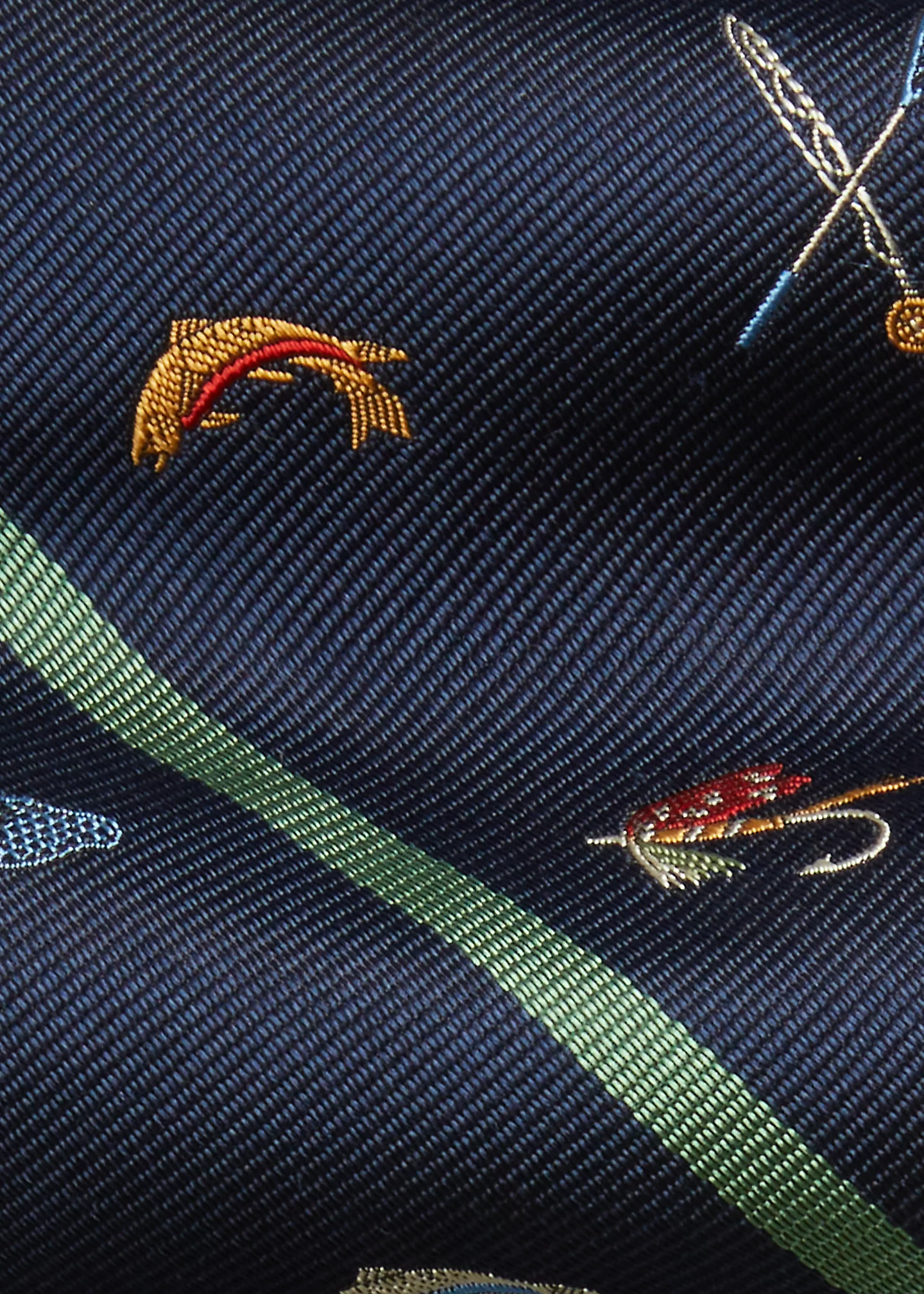 Striped Silk Repp Fishing-Club Tie