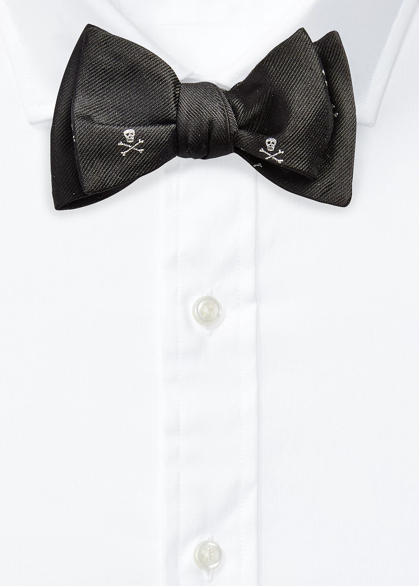 Skull-and-Bones Silk Bow Tie