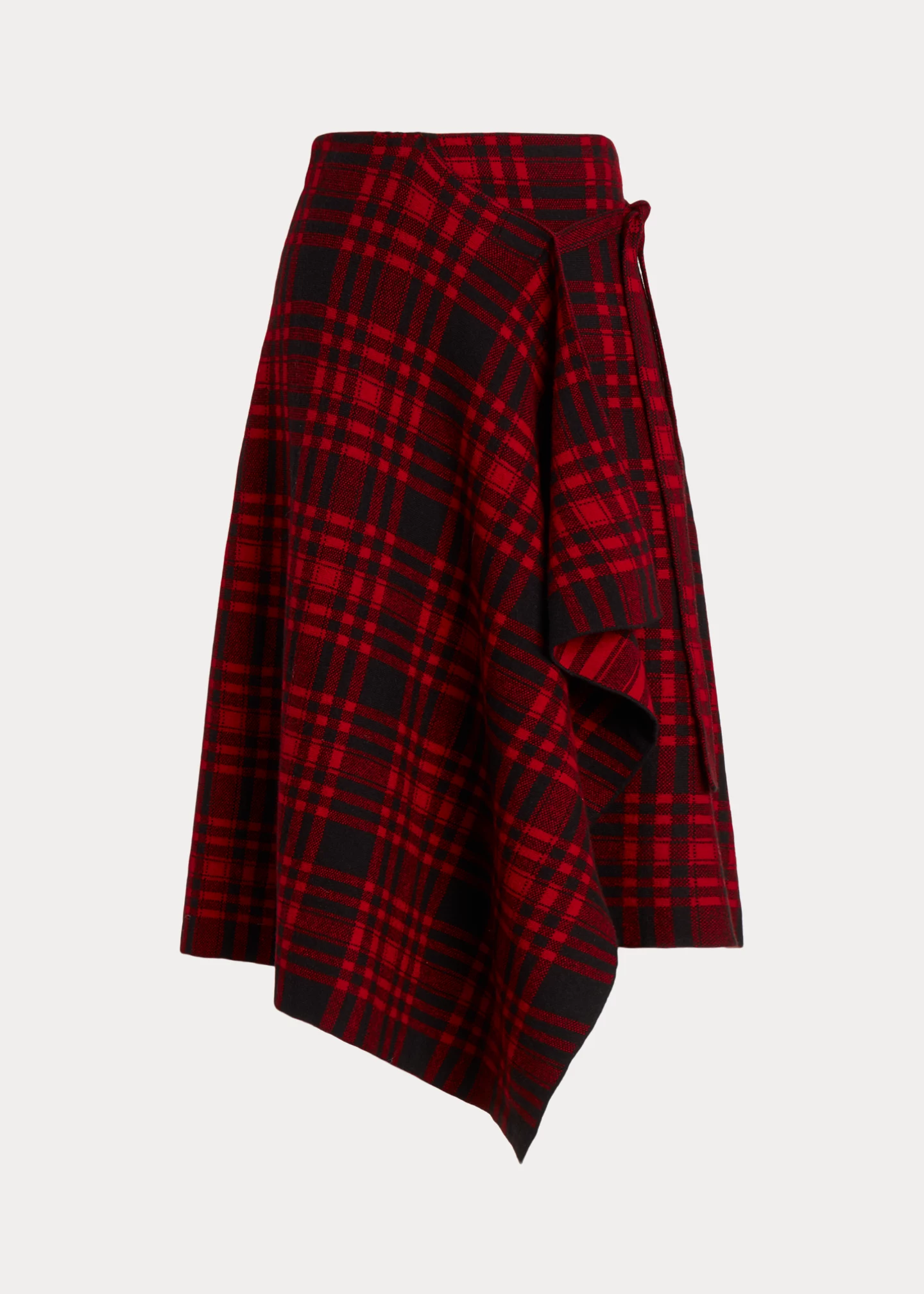Plaid Wrap Sweater Skirt