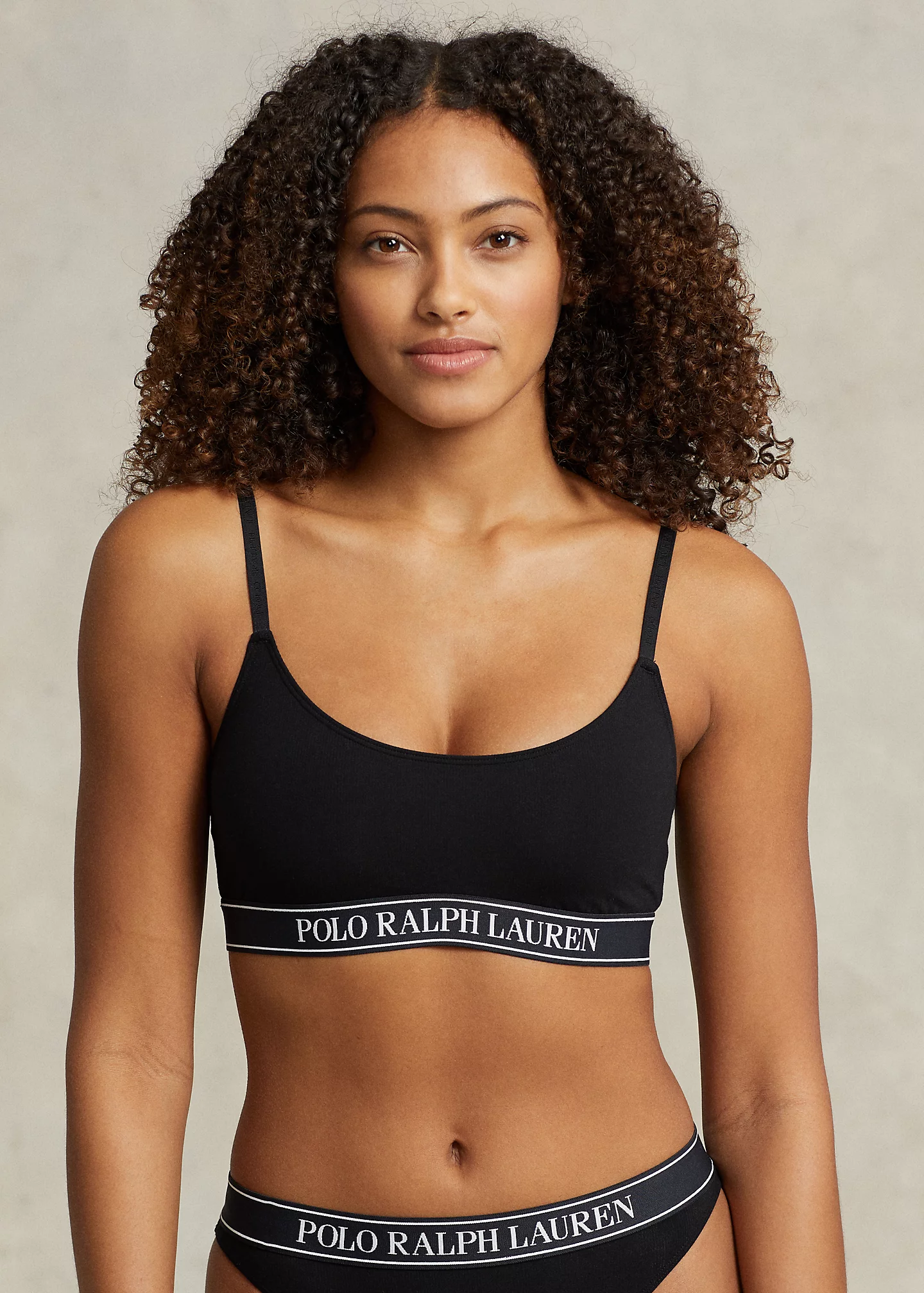 Repeat-Logo Cropped Scoopneck Tank
