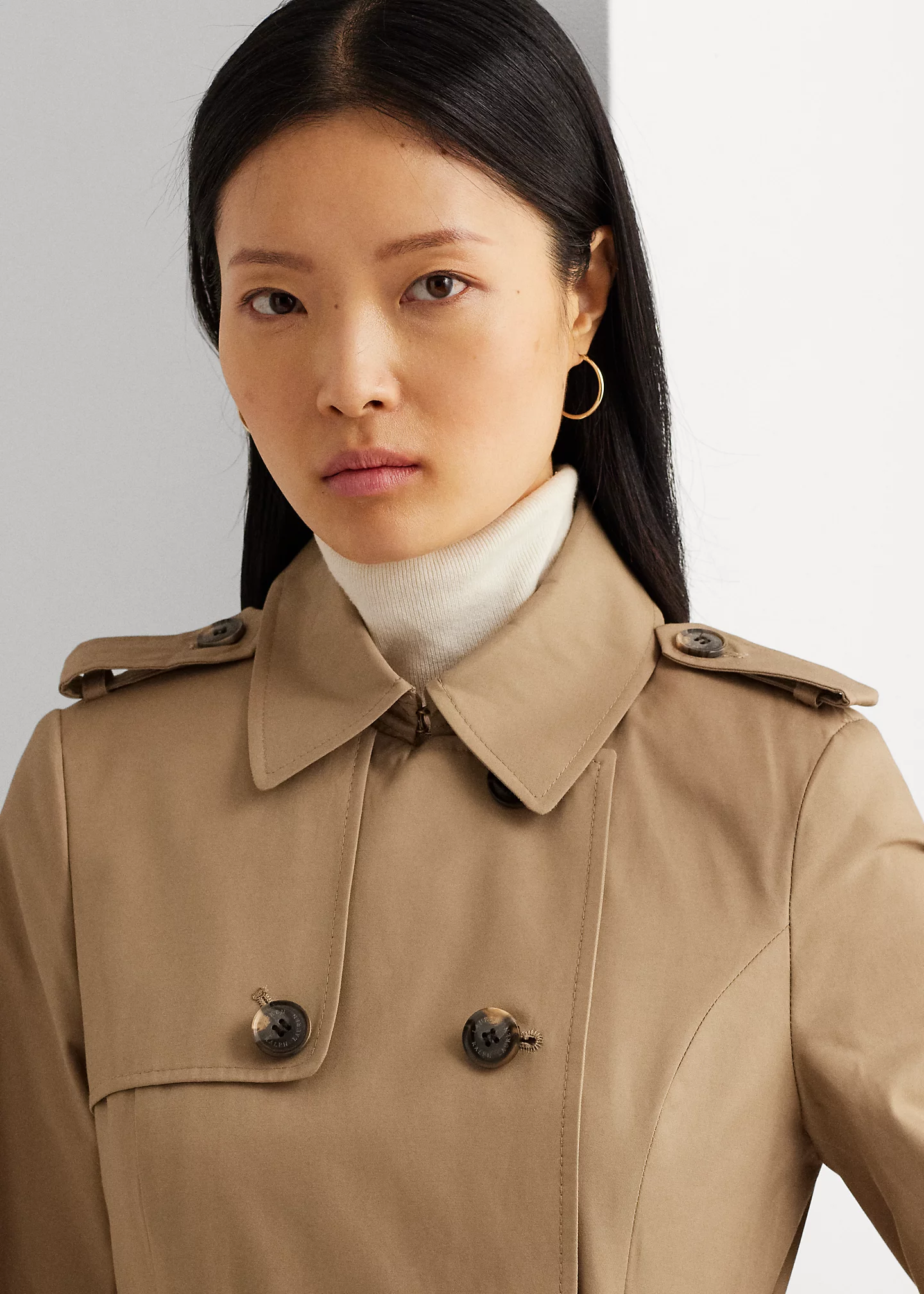 Double-Breasted Cotton-Blend Trench Coat