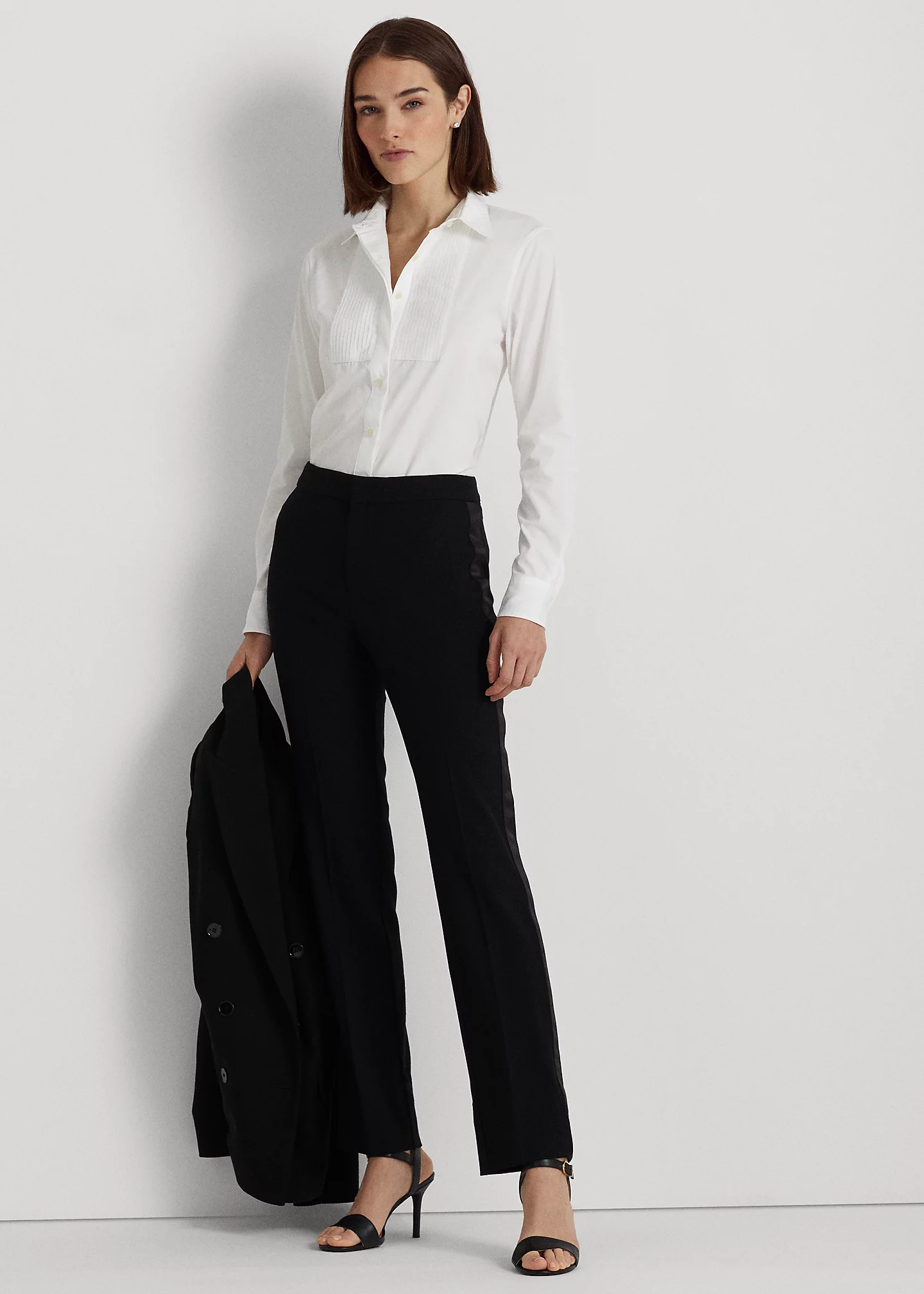 Pintucked Cotton Broadcloth Shirt