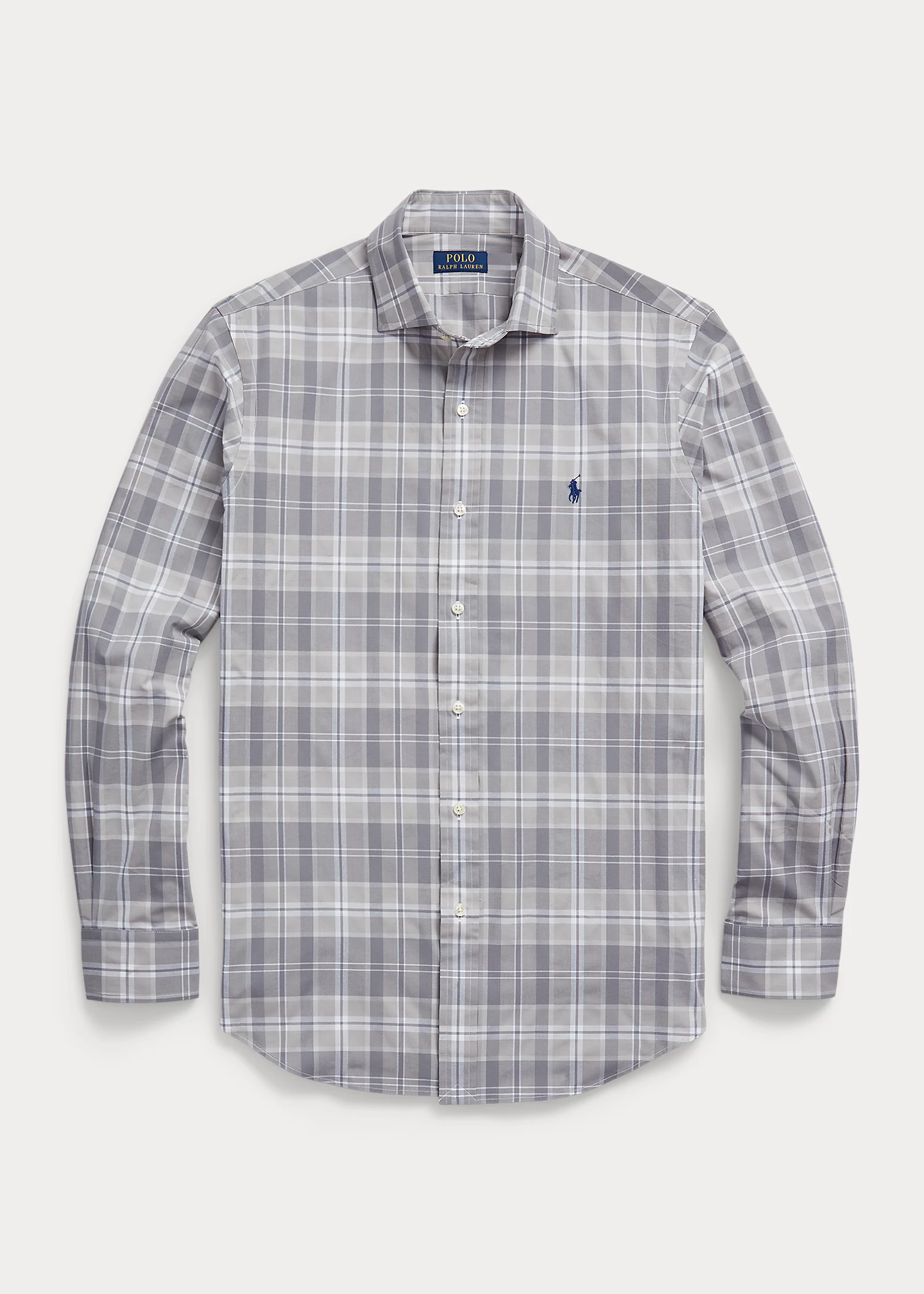 Classic Fit Plaid Stretch Poplin Shirt