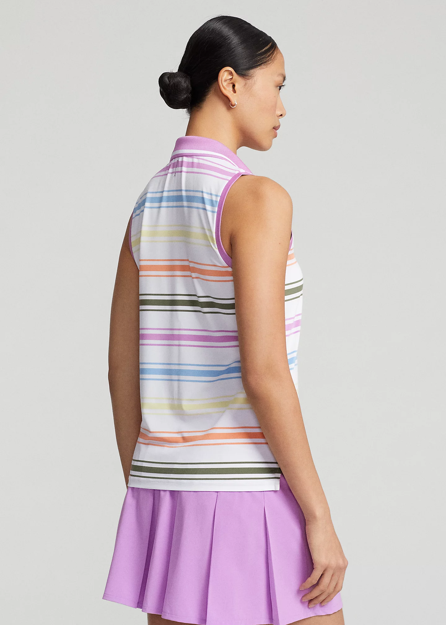 Tailored Fit Striped Sleeveless Polo