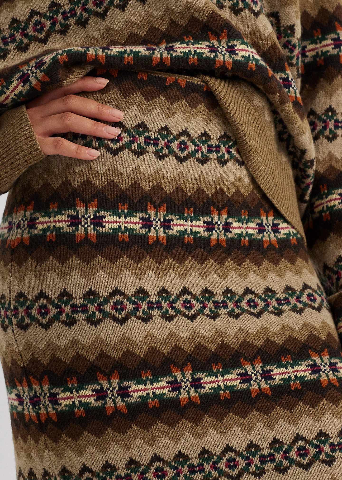 Fair Isle Wool-Blend Knit Pencil Skirt