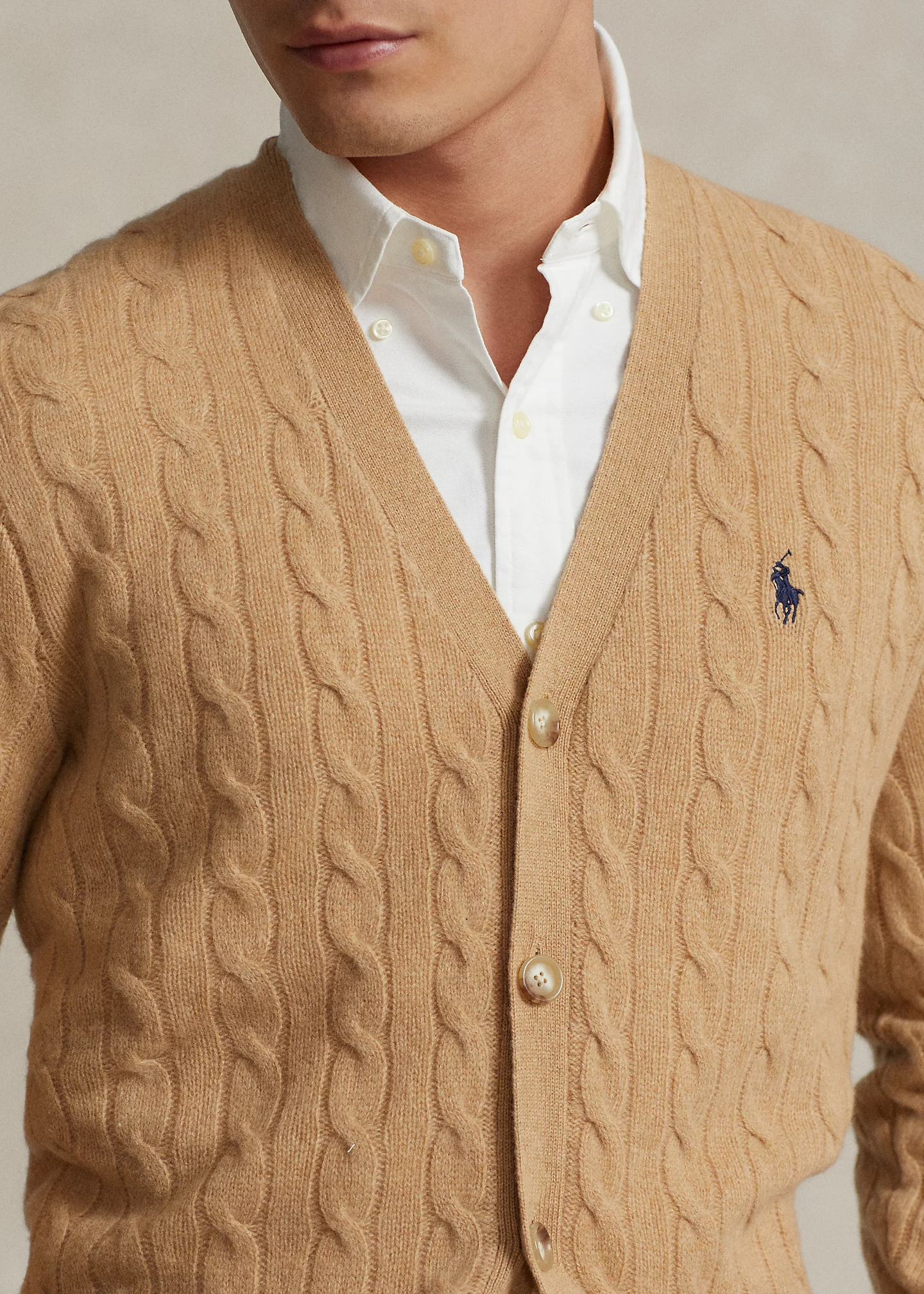 Cable-Knit Wool-Cashmere Cardigan