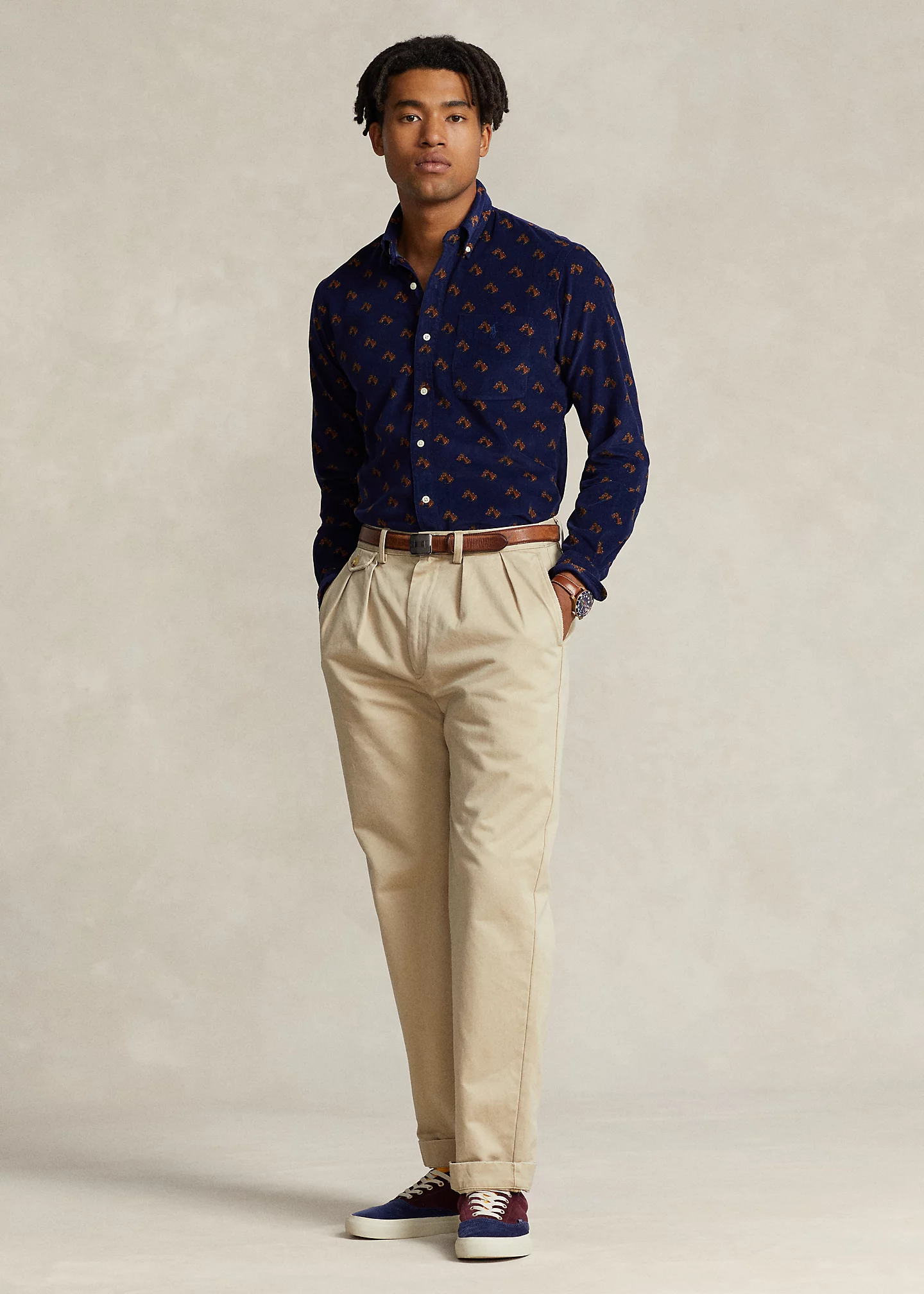 Classic Fit Equestrian Corduroy Shirt