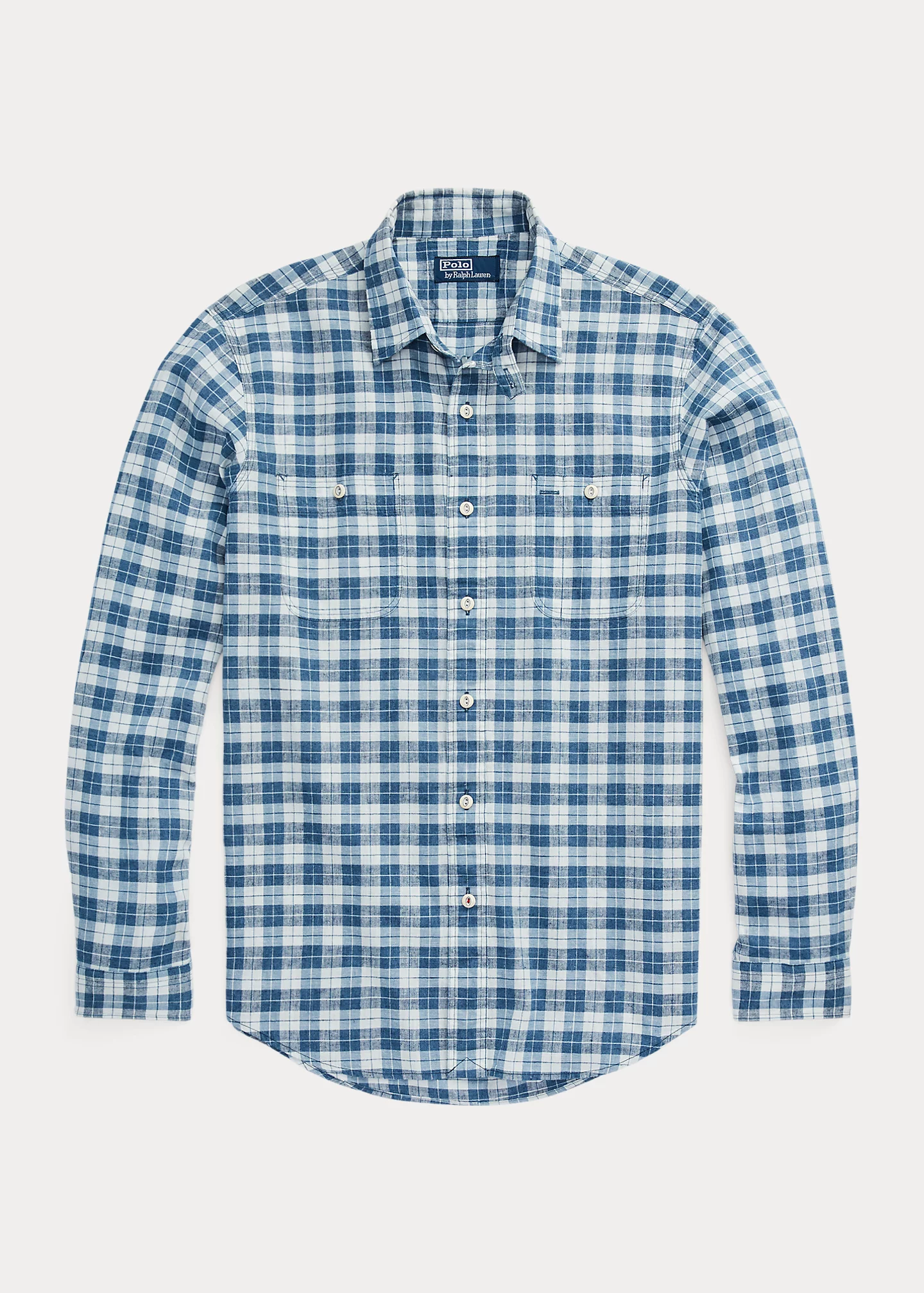 Classic Fit Plaid Linen-Cotton Workshirt