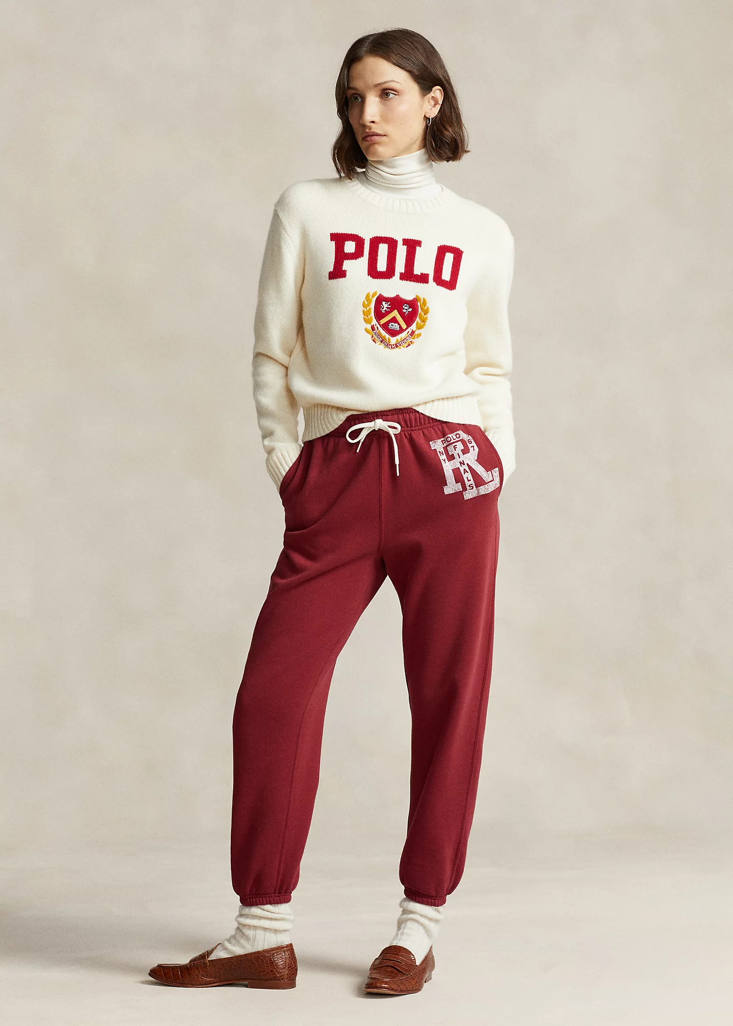 Logo & Crest Wool Crewneck Sweater