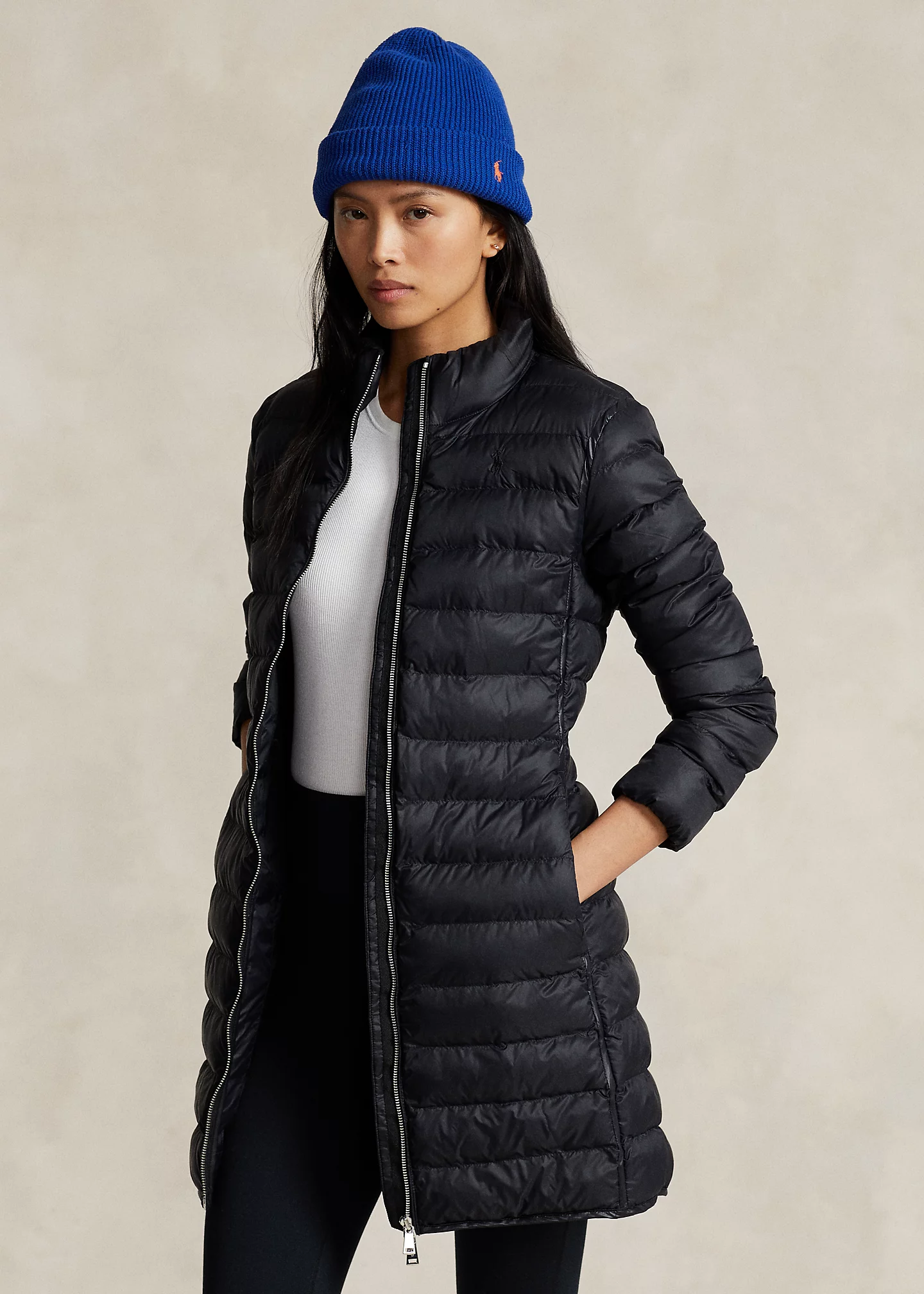 Packable Water-Repellent Quilted Coat