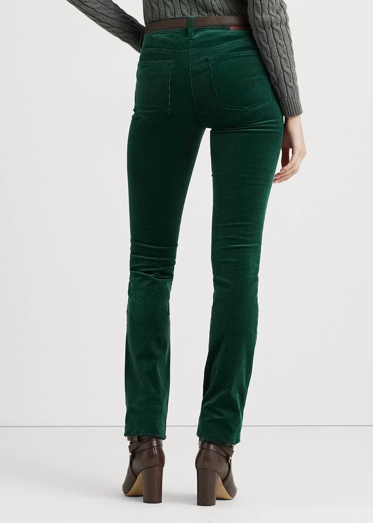 Stretch Corduroy Mid-Rise Straight Pant