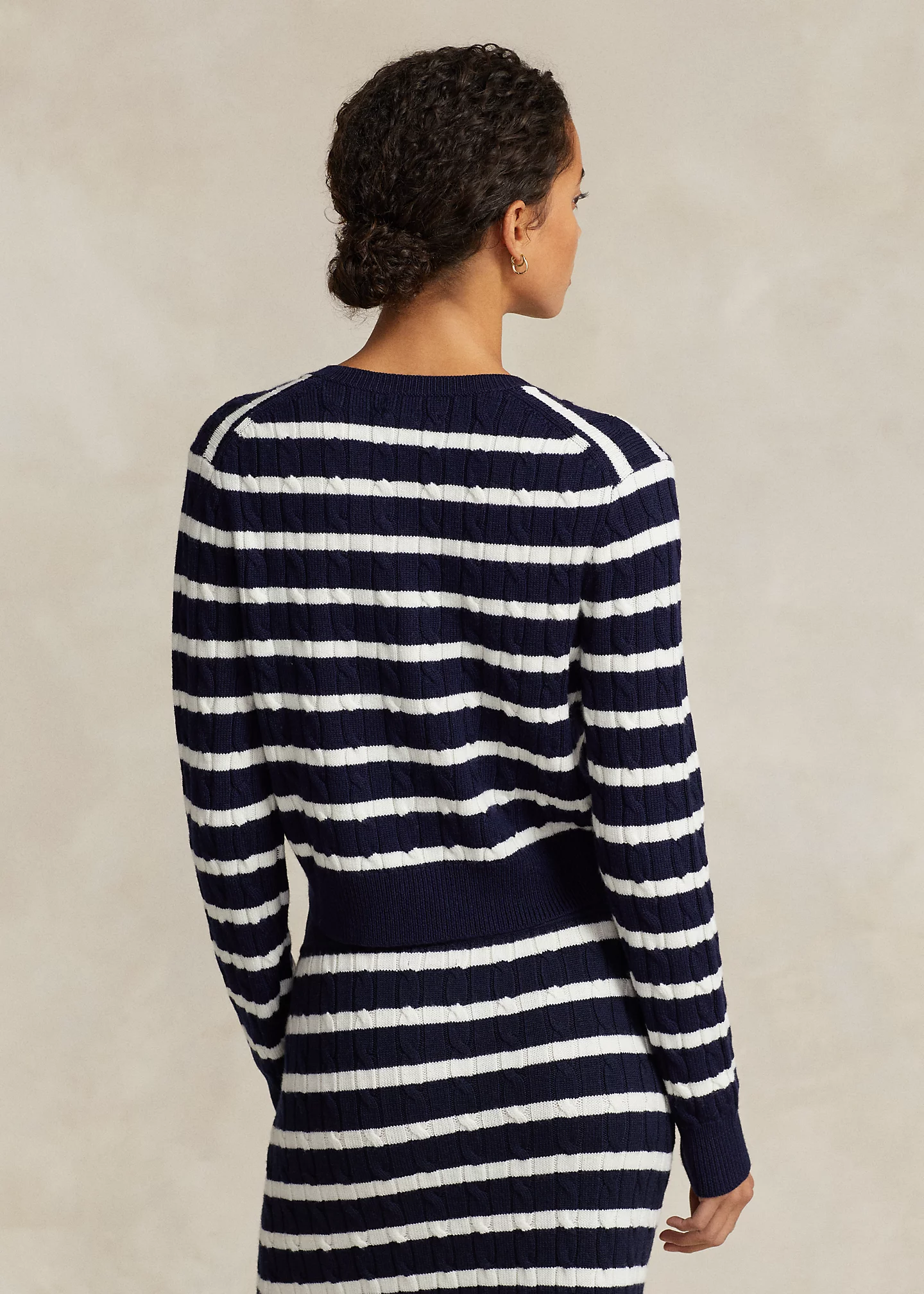 Cropped Cable-Knit Wool-Blend Cardigan