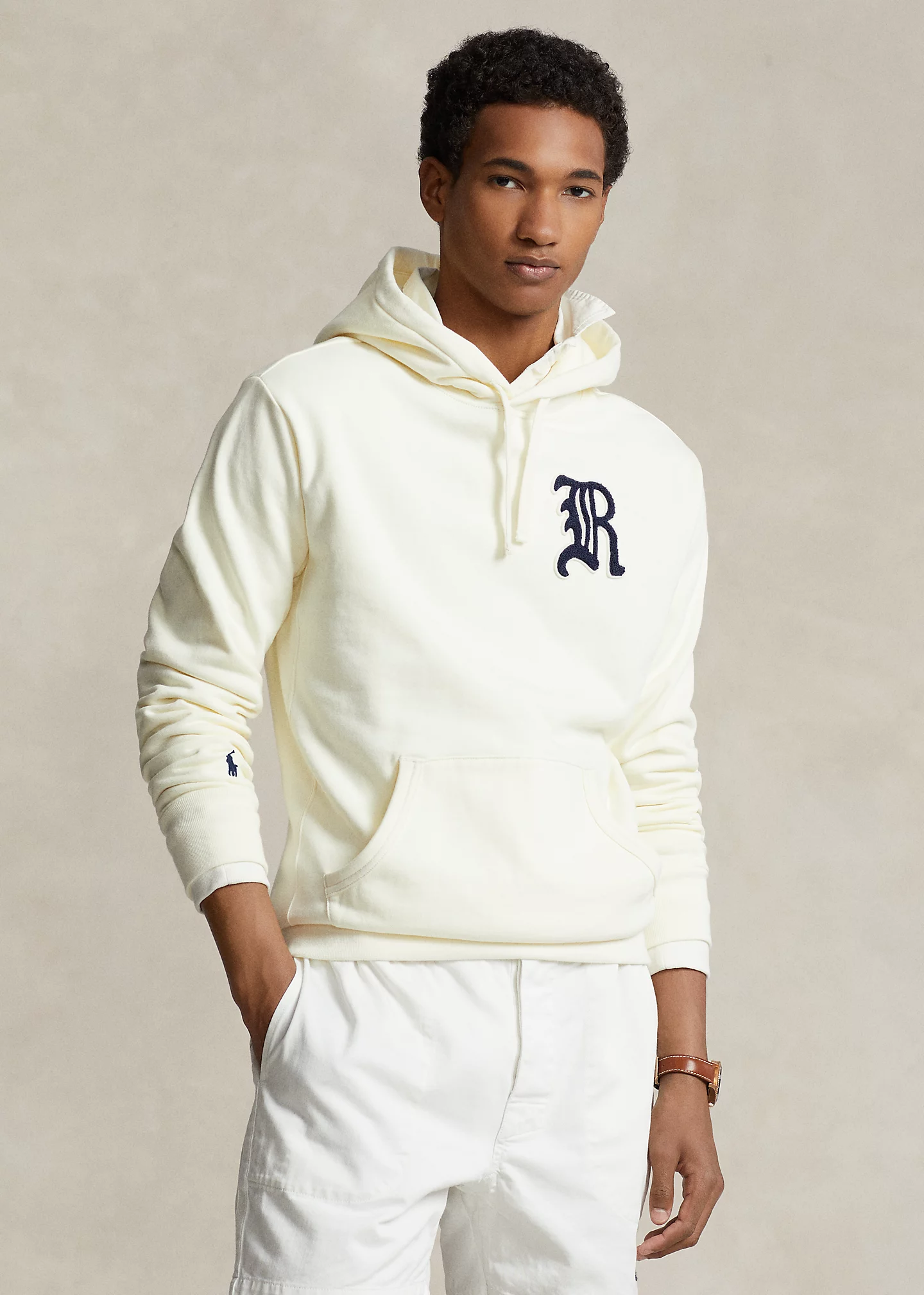 Appliqu��d Fleece Hoodie