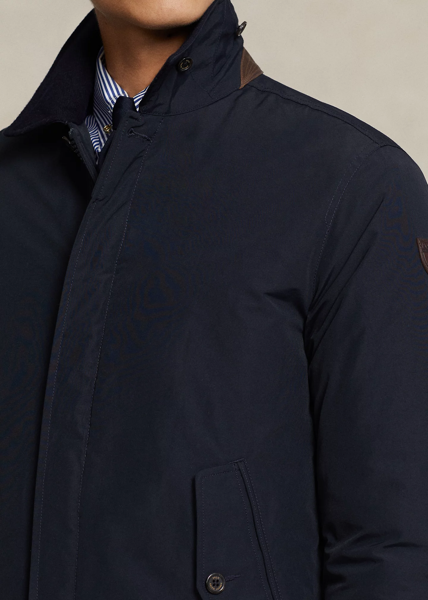Twill-Trim Coated Jacket