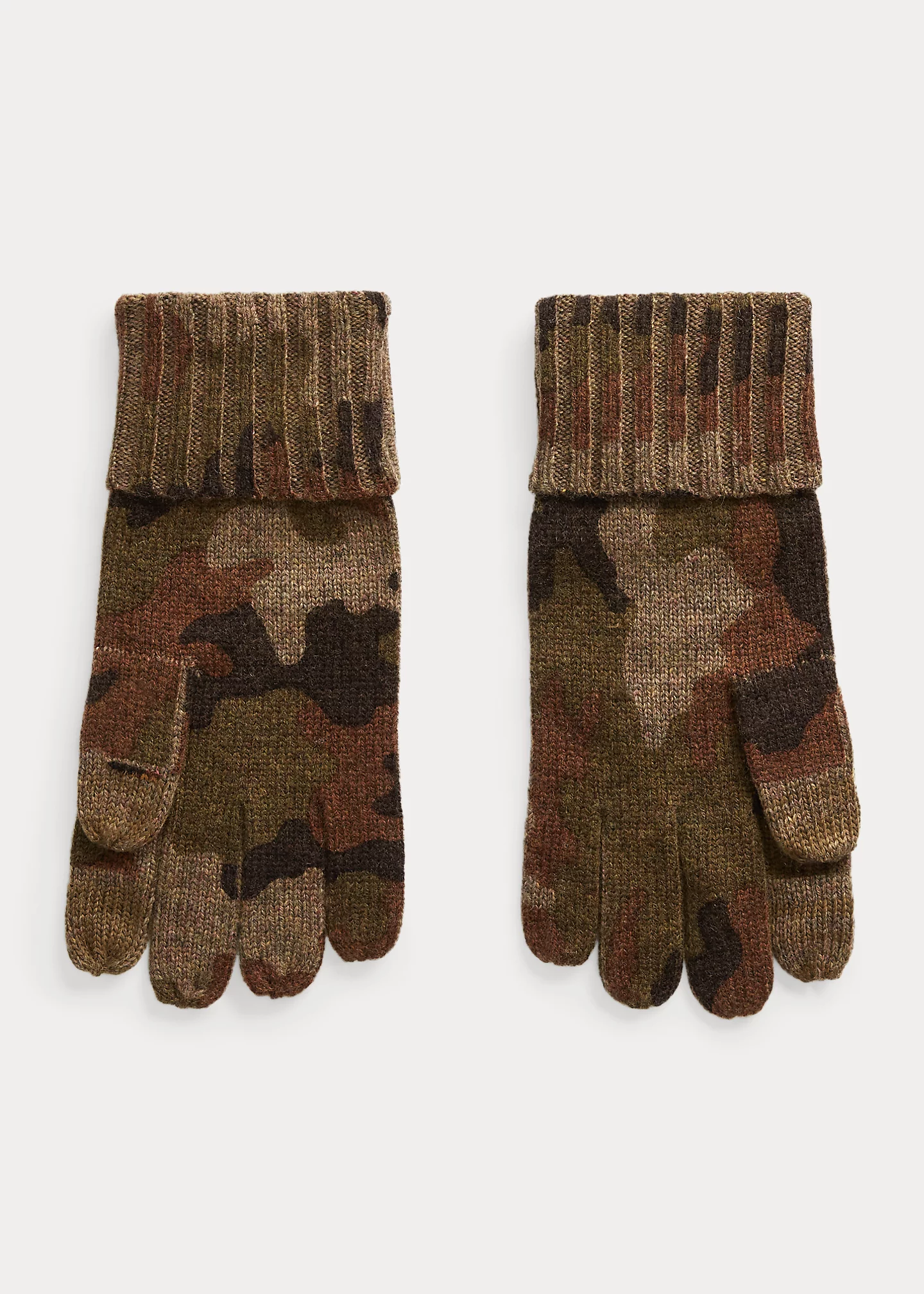 Camo Wool-Blend Touch Screen Gloves