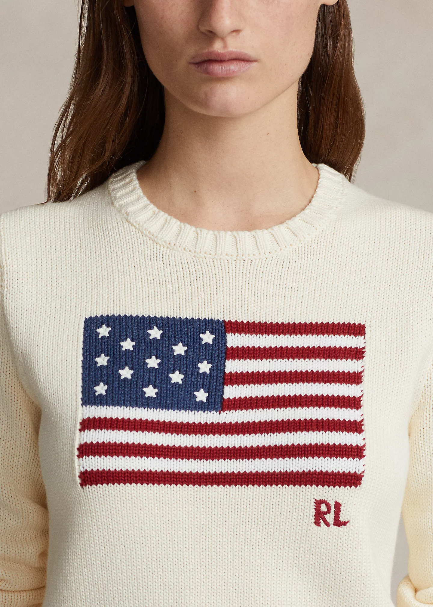 Flag Cotton Crewneck Sweater