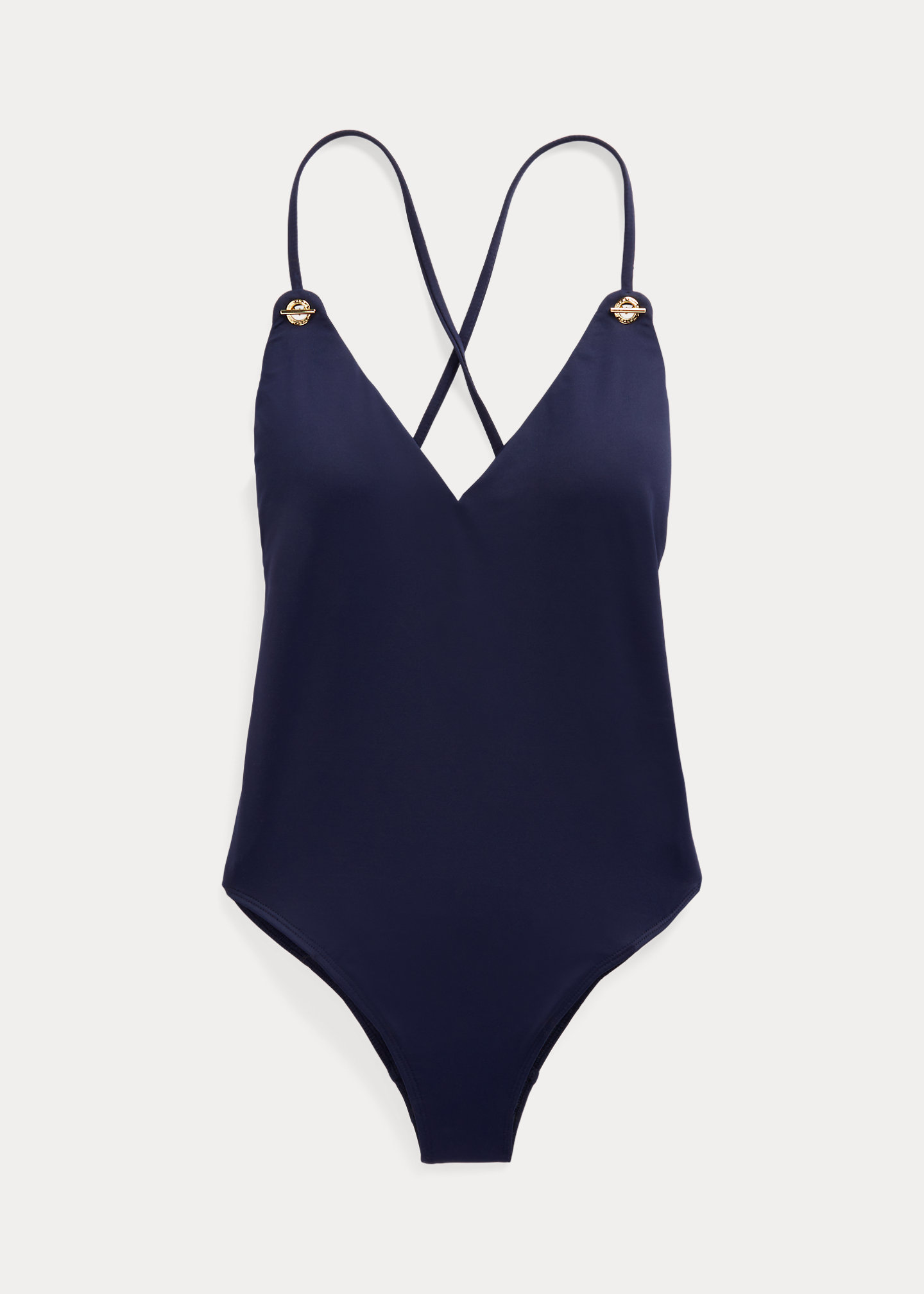 Crisscross-Strap V-Neck One-Piece