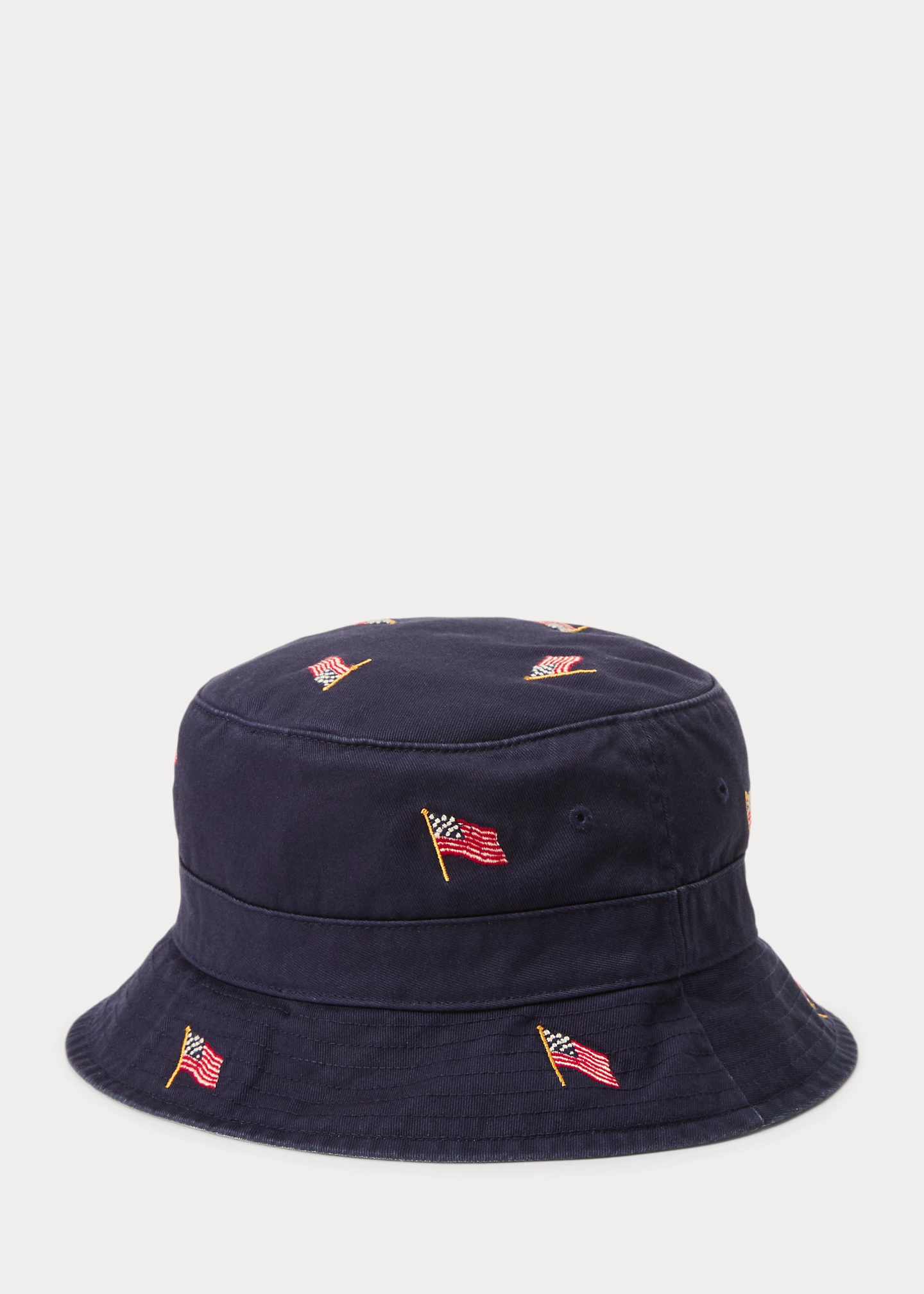 Flag-Embroidered Twill Bucket Hat