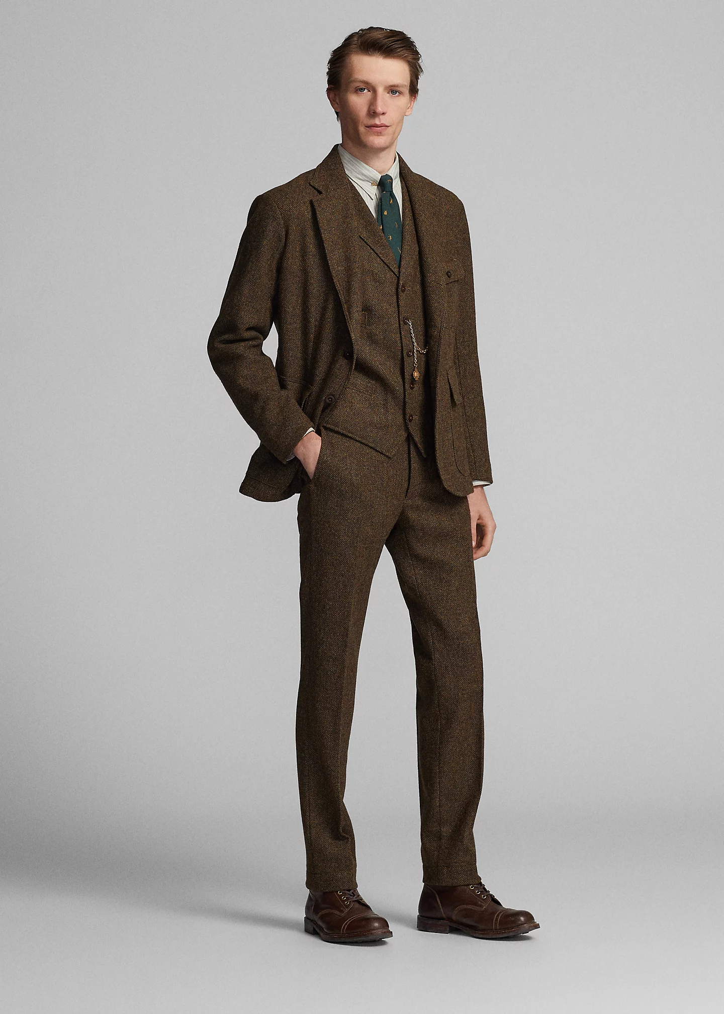 Wool Tweed Notch-Lapel Vest