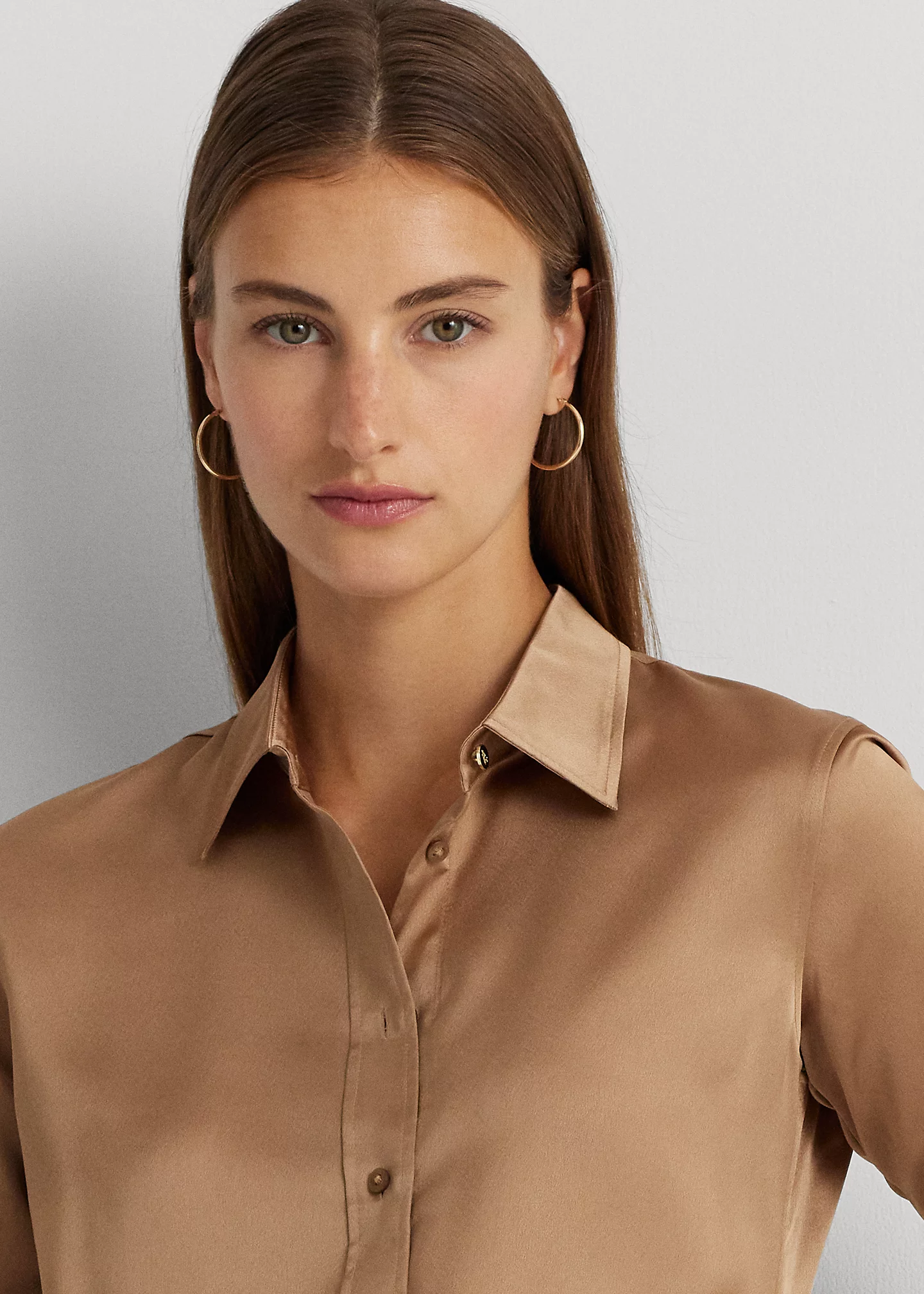 Classic Fit Satin Charmeuse Shirt