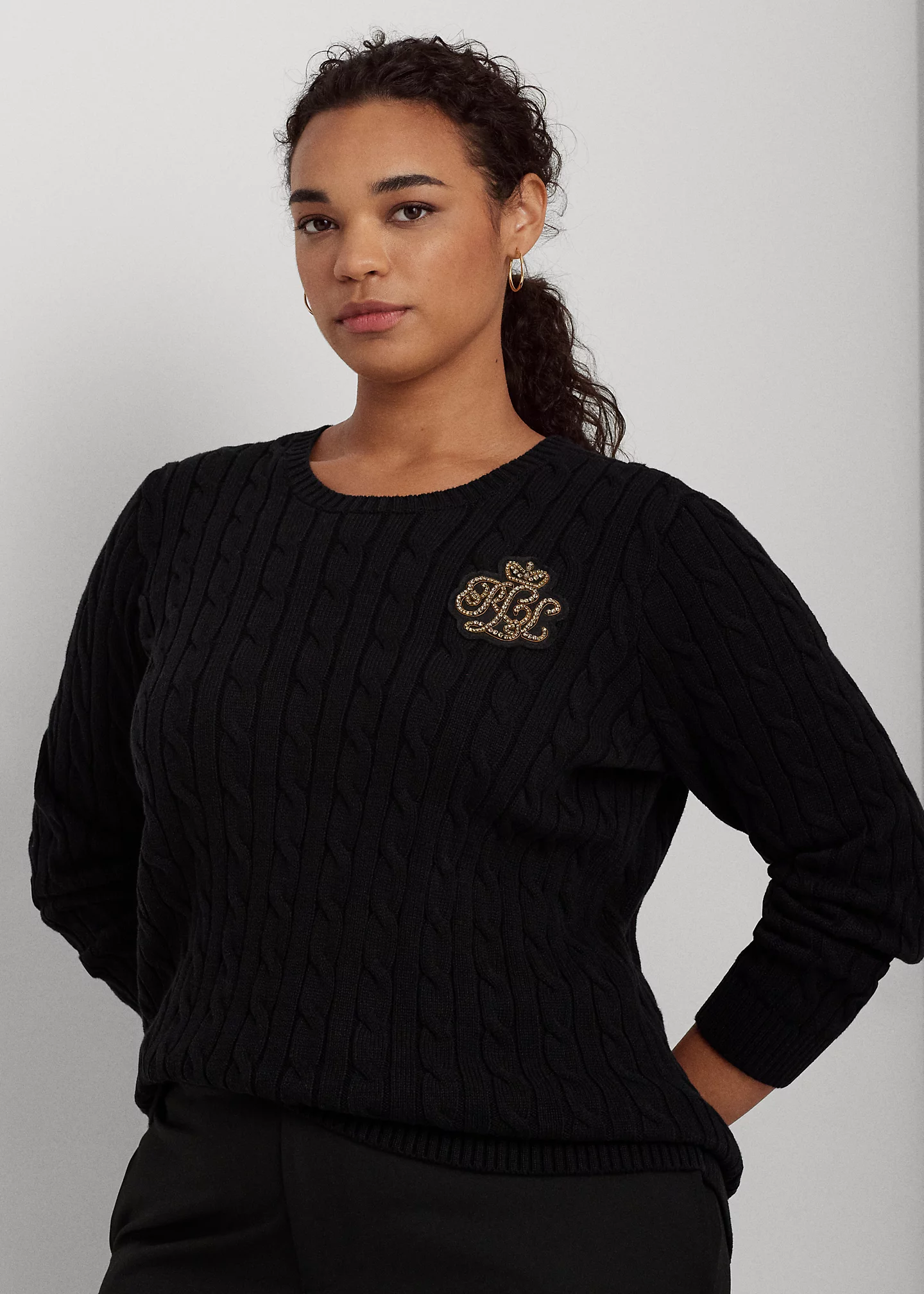 Bullion Cable-Knit Cotton Sweater