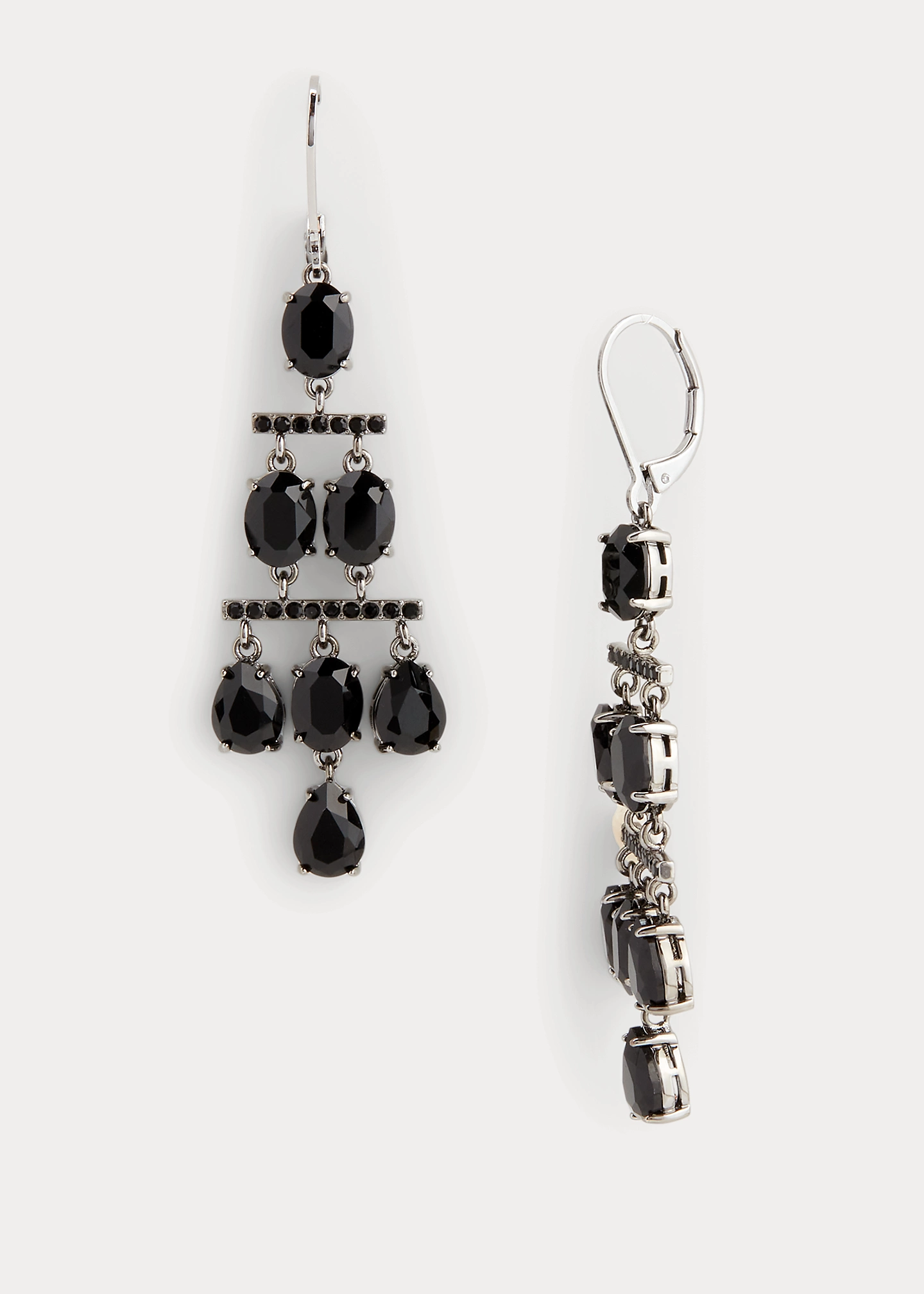 Silver-Tone Stone Chandelier Earrings