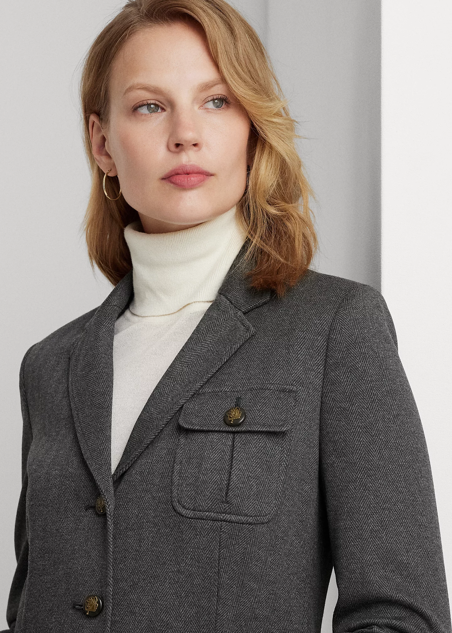 Herringbone Jacquard-Knit Blazer