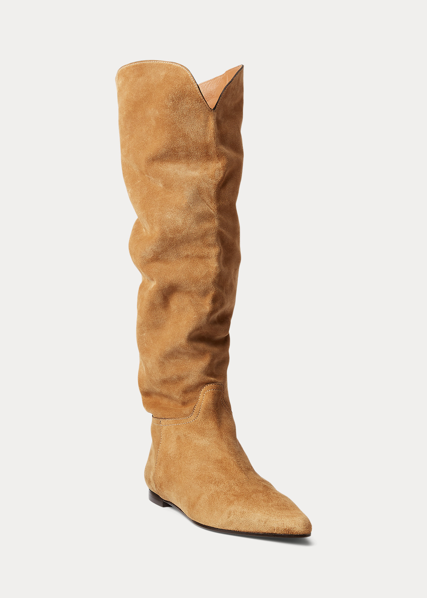 Suede Knee-High Flat Boot