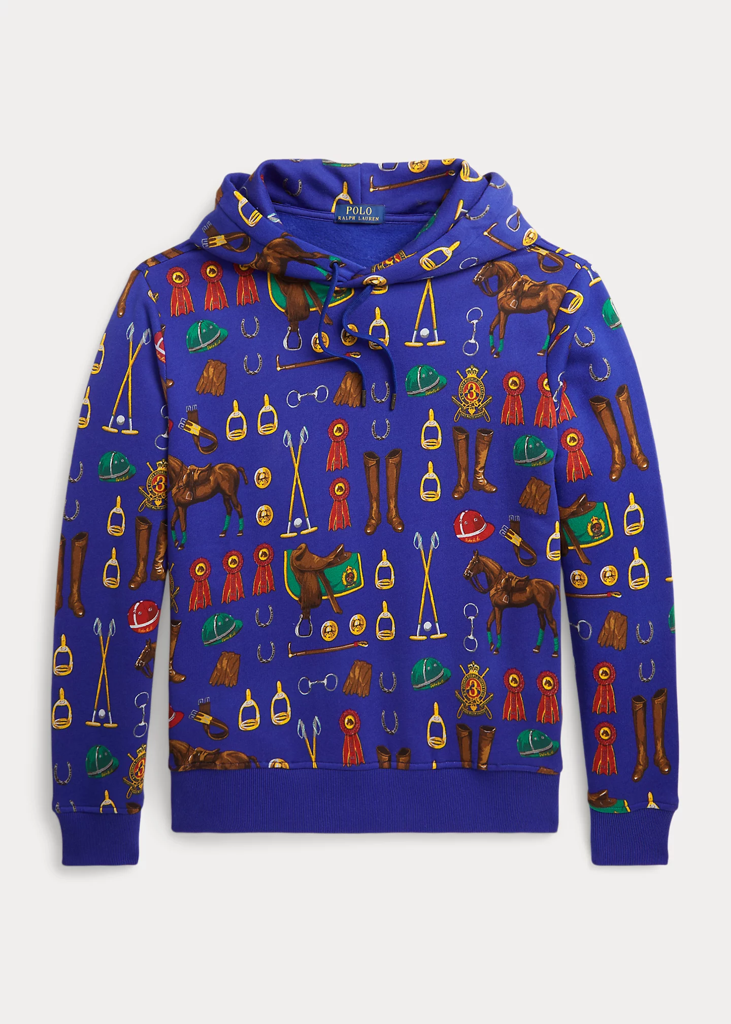 Equestrian-Print Fleece Hoodie